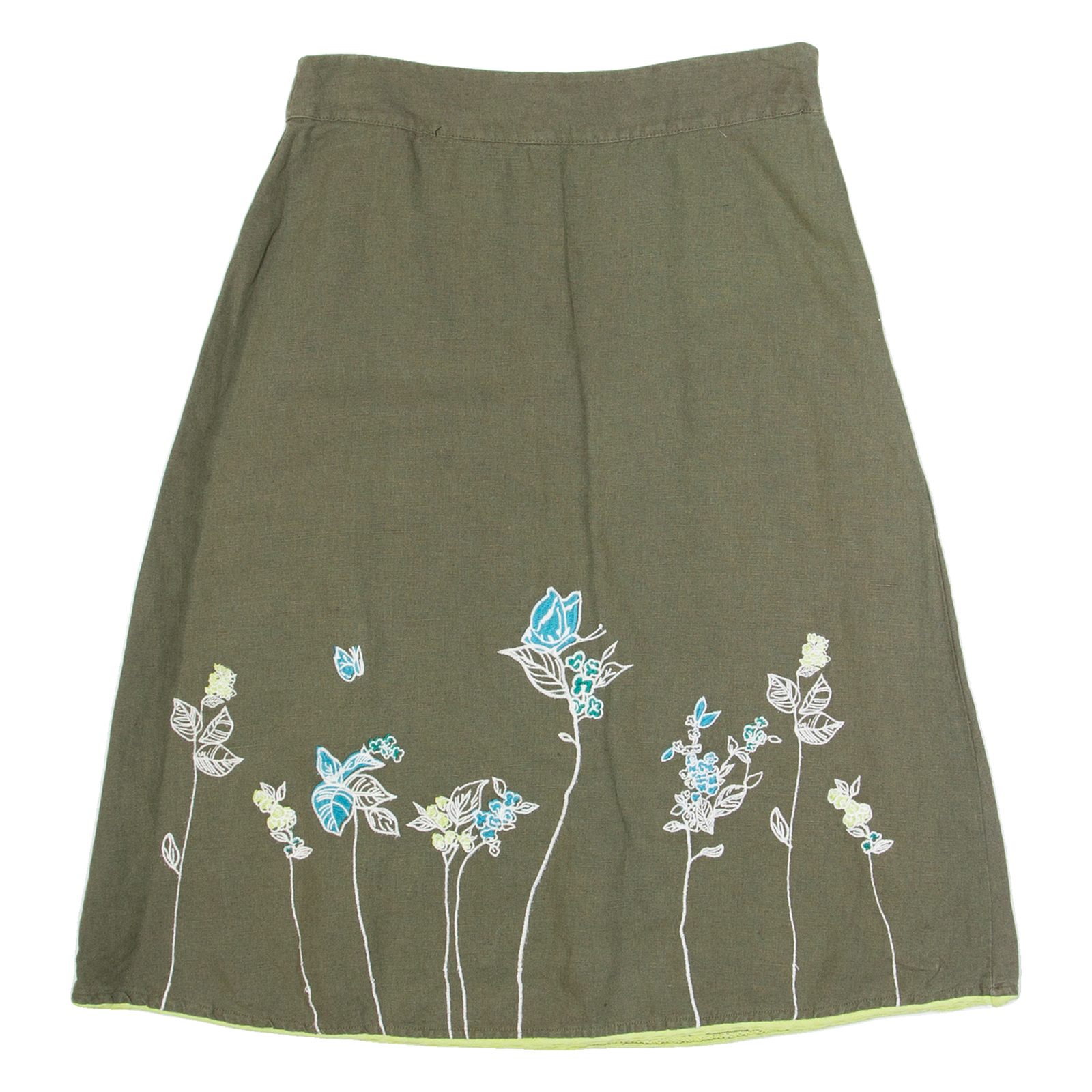 LAURA ASHLEY Womens Straight Skirt Green Knee Length Linen UK 8 Refurbished - N/A refurbished available on Cerqular