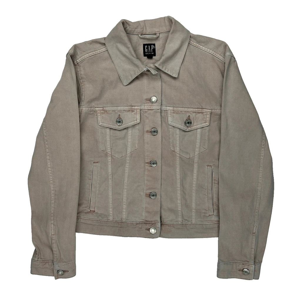 Gap Denim Jacket - Small Beige Cotton Refurbished - Thrifted (note: this is a term often used to describe second- refurbished available on Cerqular