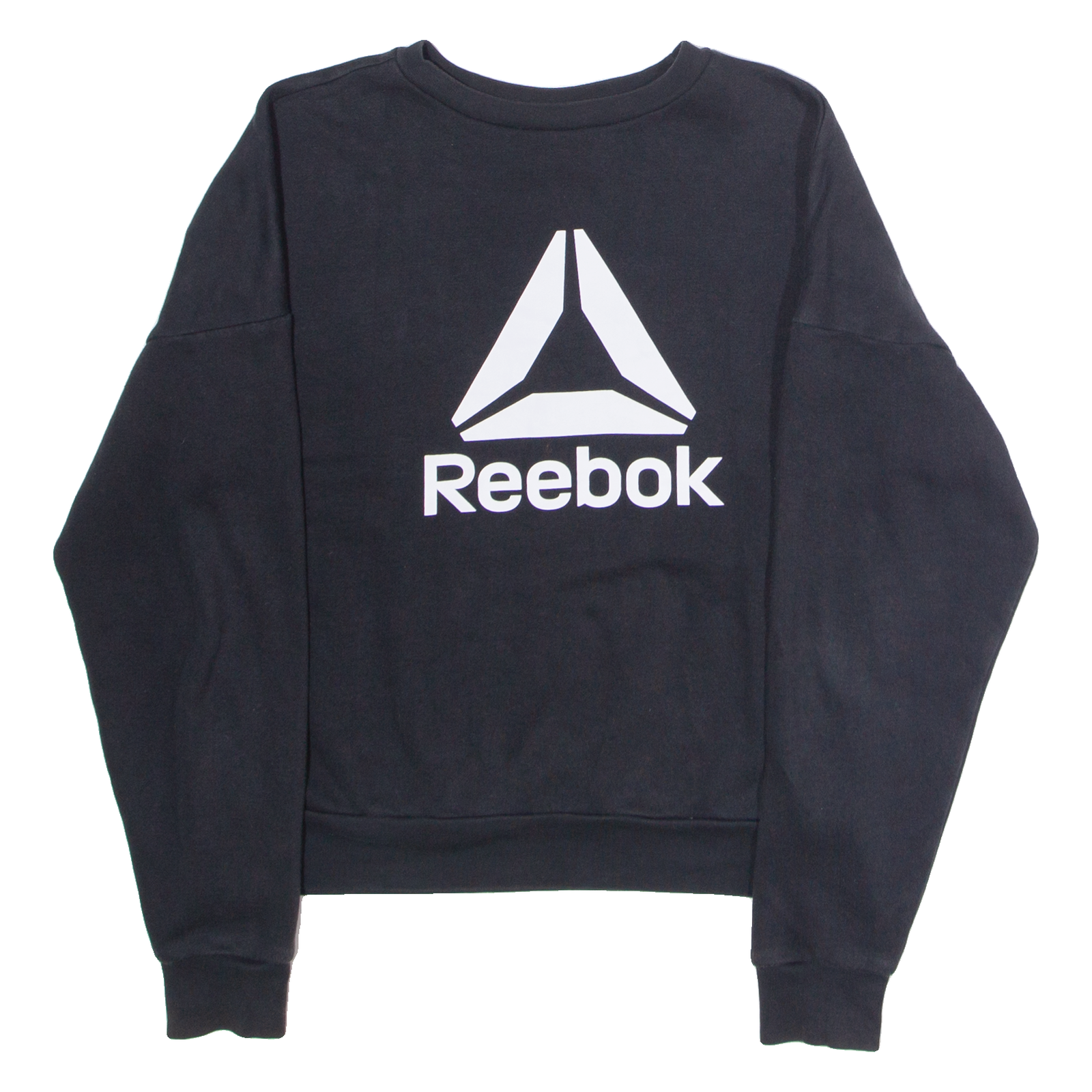 REEBOK Womens Sweatshirt Black Crew Neck XS Refurbished - N/A refurbished available on Cerqular