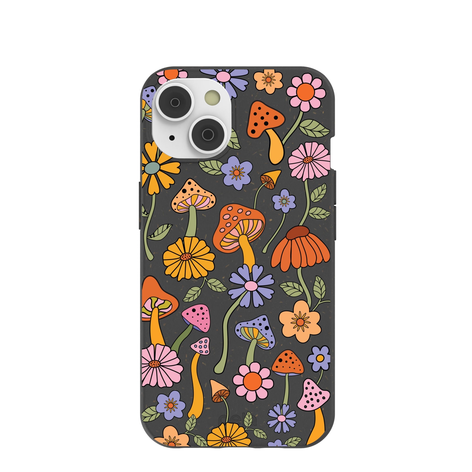 Black Midnight Shrooms iPhone 14/16e Case Refurbished - Pela Case refurbished available on Cerqular