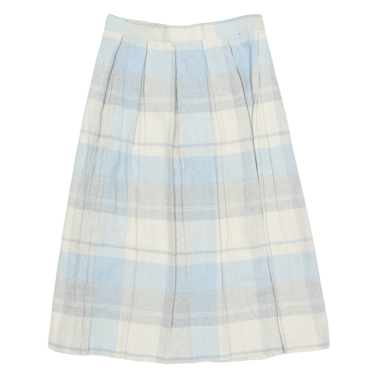 Womens Pleated Skirt Blue Midi Plaid M Refurbished - N/A refurbished available on Cerqular