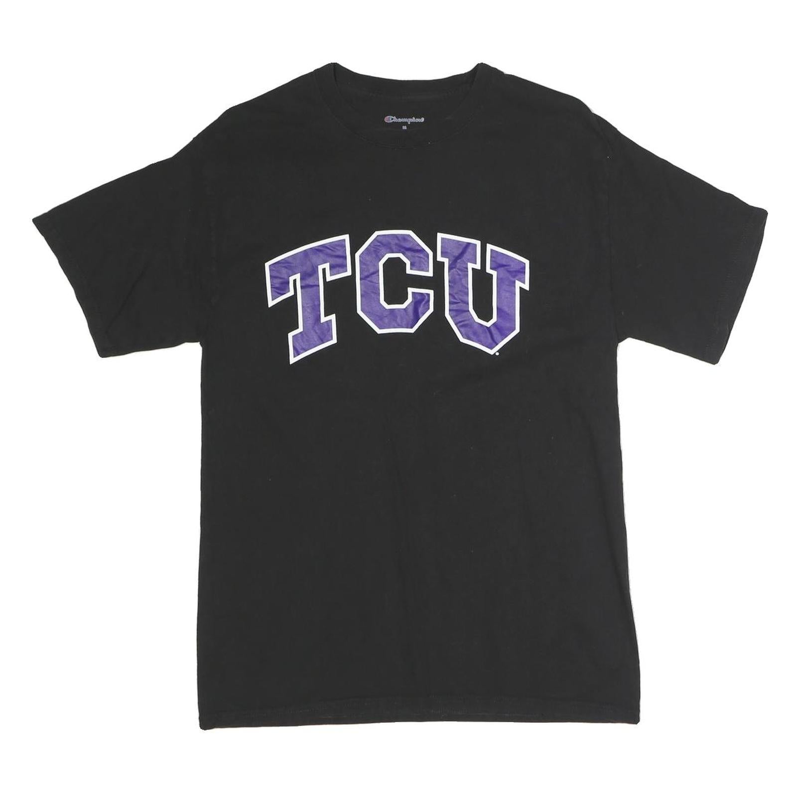 CHAMPION Mens Black TCU Graphic T-Shirt M Short Sleeve Crew Neck Cotton Refurbished - N/A refurbished available on Cerqular