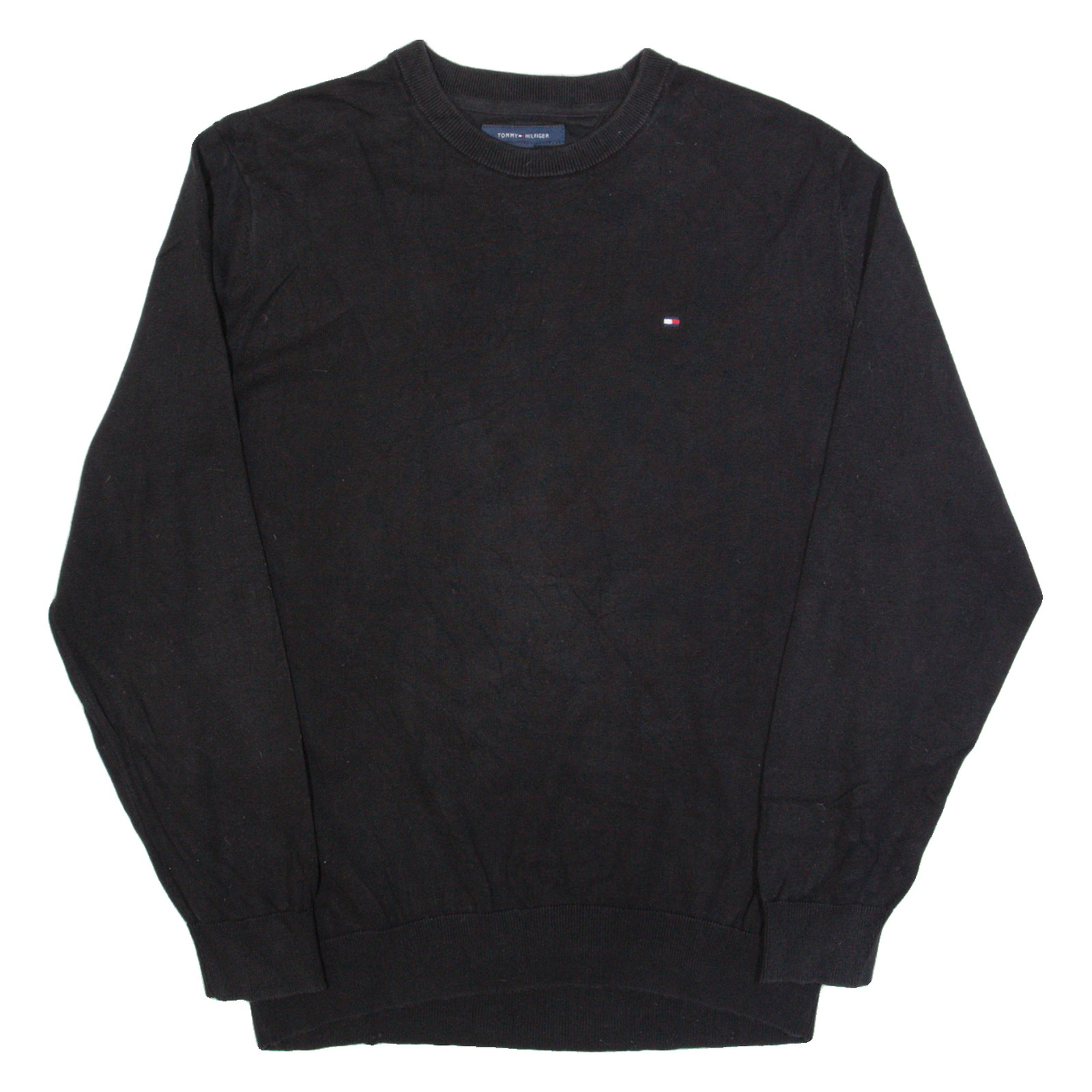 TOMMY HILFIGER Mens Jumper Black Tight Knit XL Refurbished - N/A refurbished available on Cerqular