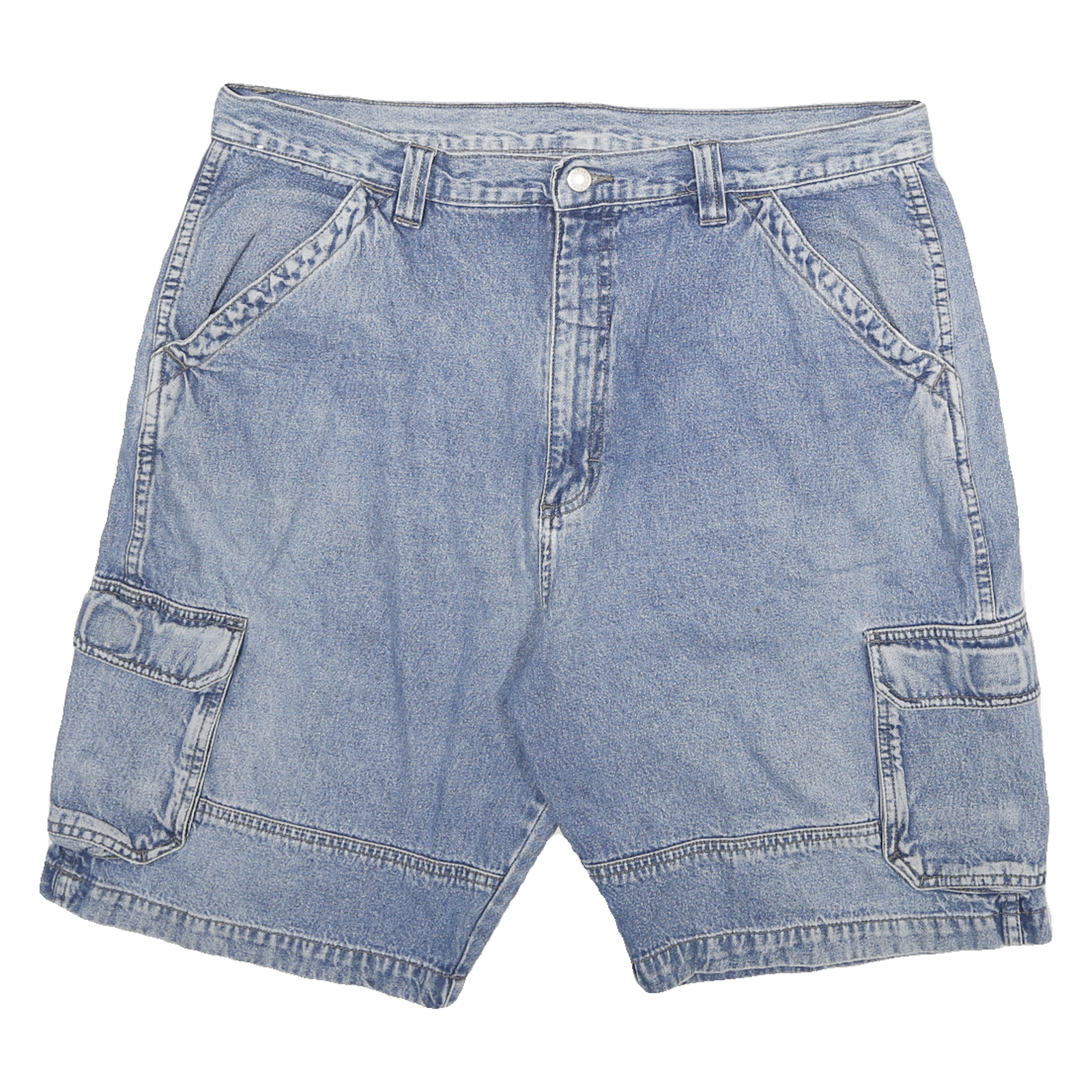 WRANGLER Mens Denim Cargo Blue Shorts 3XL W38 Relaxed Fit Workwear Refurbished - N/A refurbished available on Cerqular
