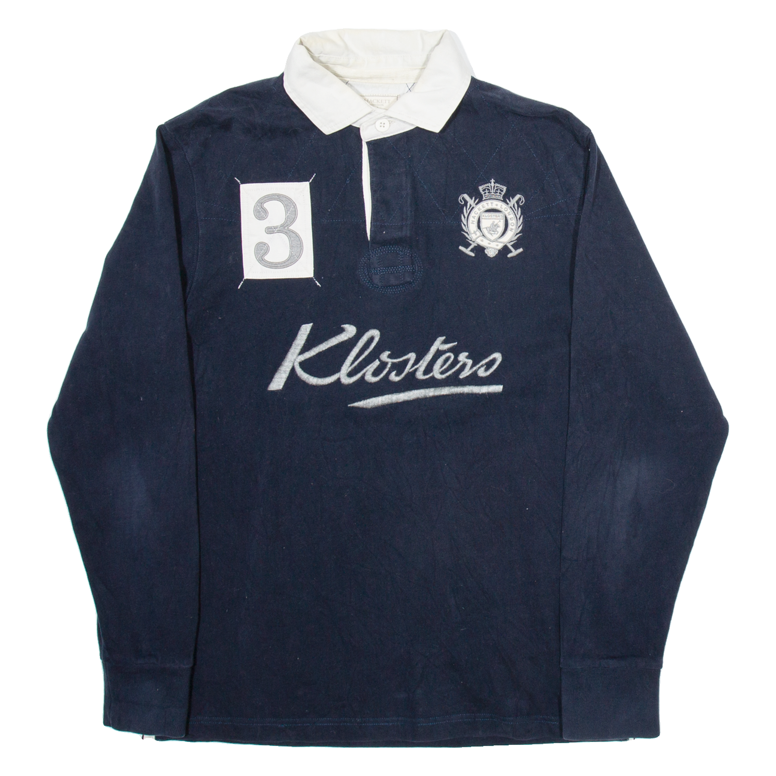 HACKETT LONDON Mens Polo Shirt Blue Long Sleeve M Refurbished - N/A refurbished available on Cerqular