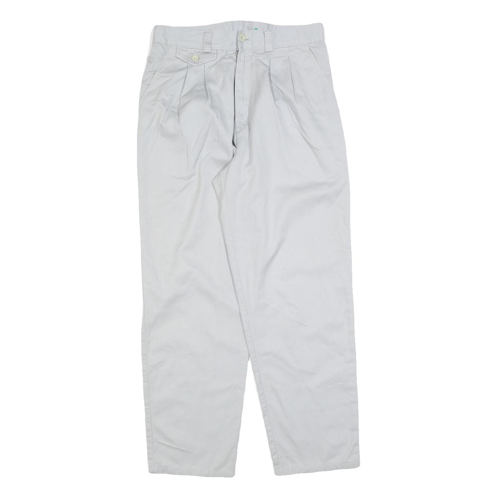 MOUSTACHE Mens Cotton Blend White Regular Fit Straight Trousers W28 L27 Smart Refurbished - N/A refurbished available on Cerqular