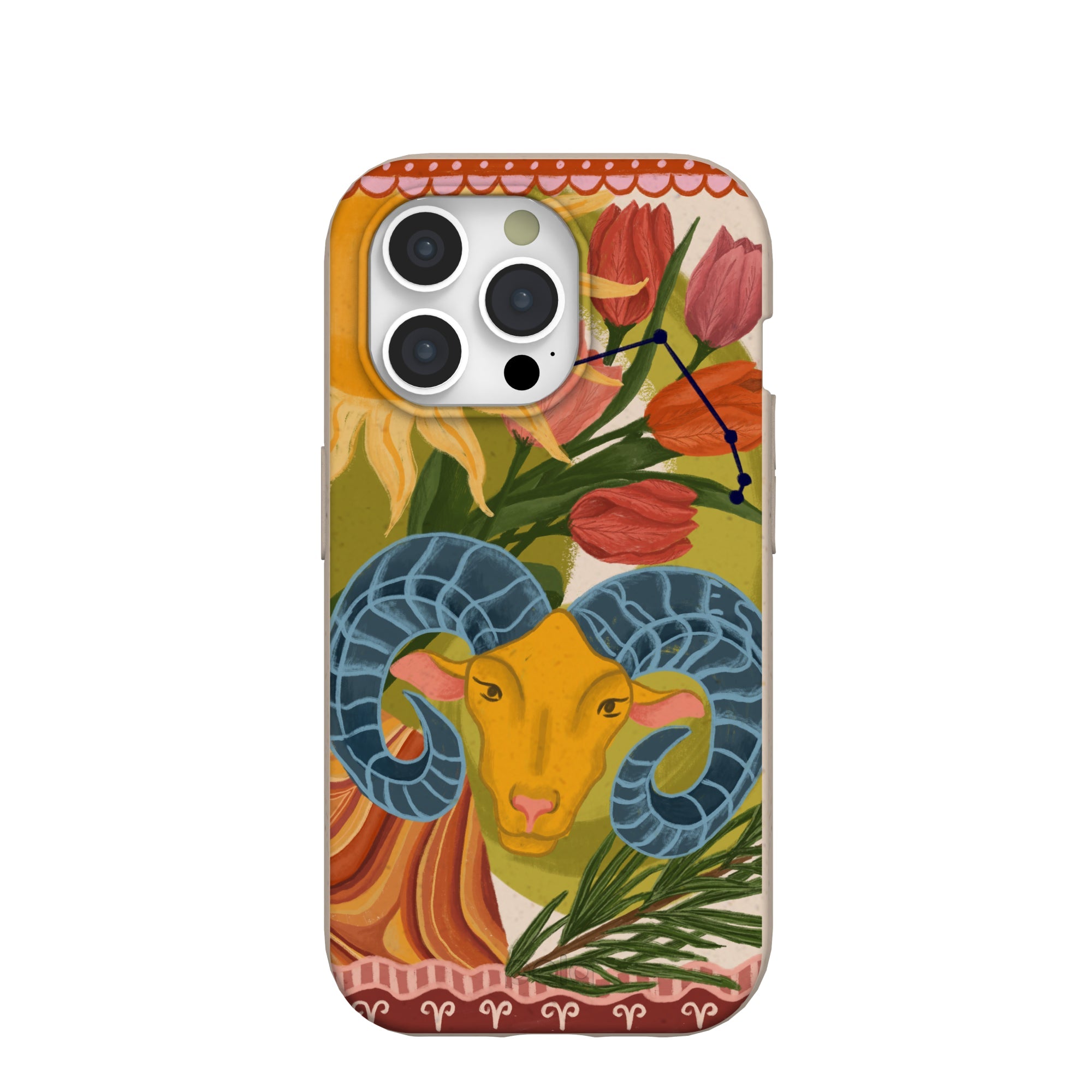 Seashell Aries Ram iPhone 15 Pro Case Refurbished - Pela Case refurbished available on Cerqular