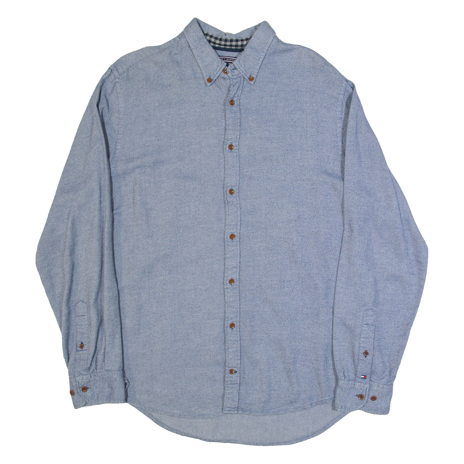 TOMMY HILFIGER New York Fit Mens Plain Shirt Blue Long Sleeve L Refurbished - N/A refurbished available on Cerqular