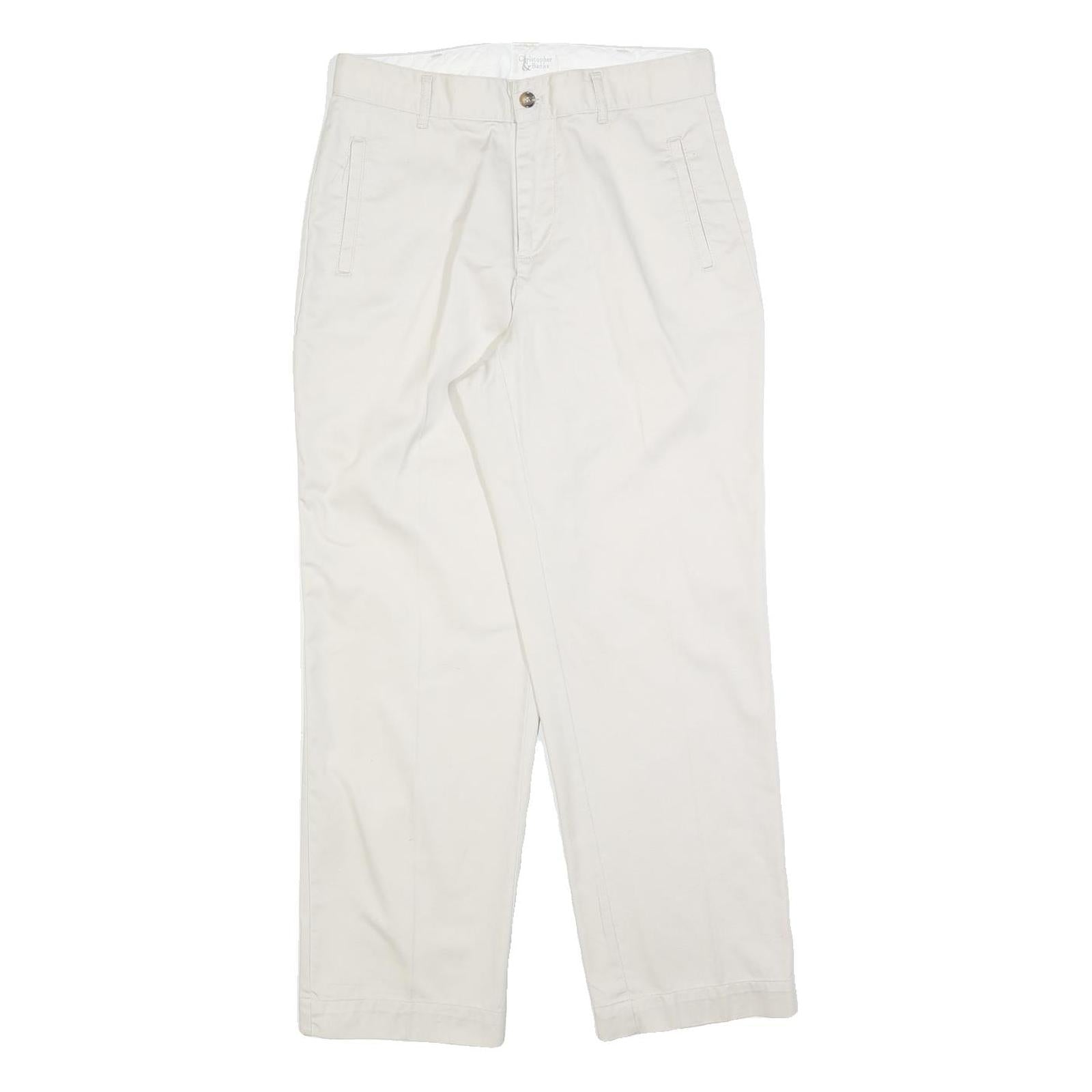 CHRISTOPHER & BANKS Womens Cotton Blend Relaxed Beige Trousers W28 L28 Casual Refurbished - N/A refurbished available on Cerqular