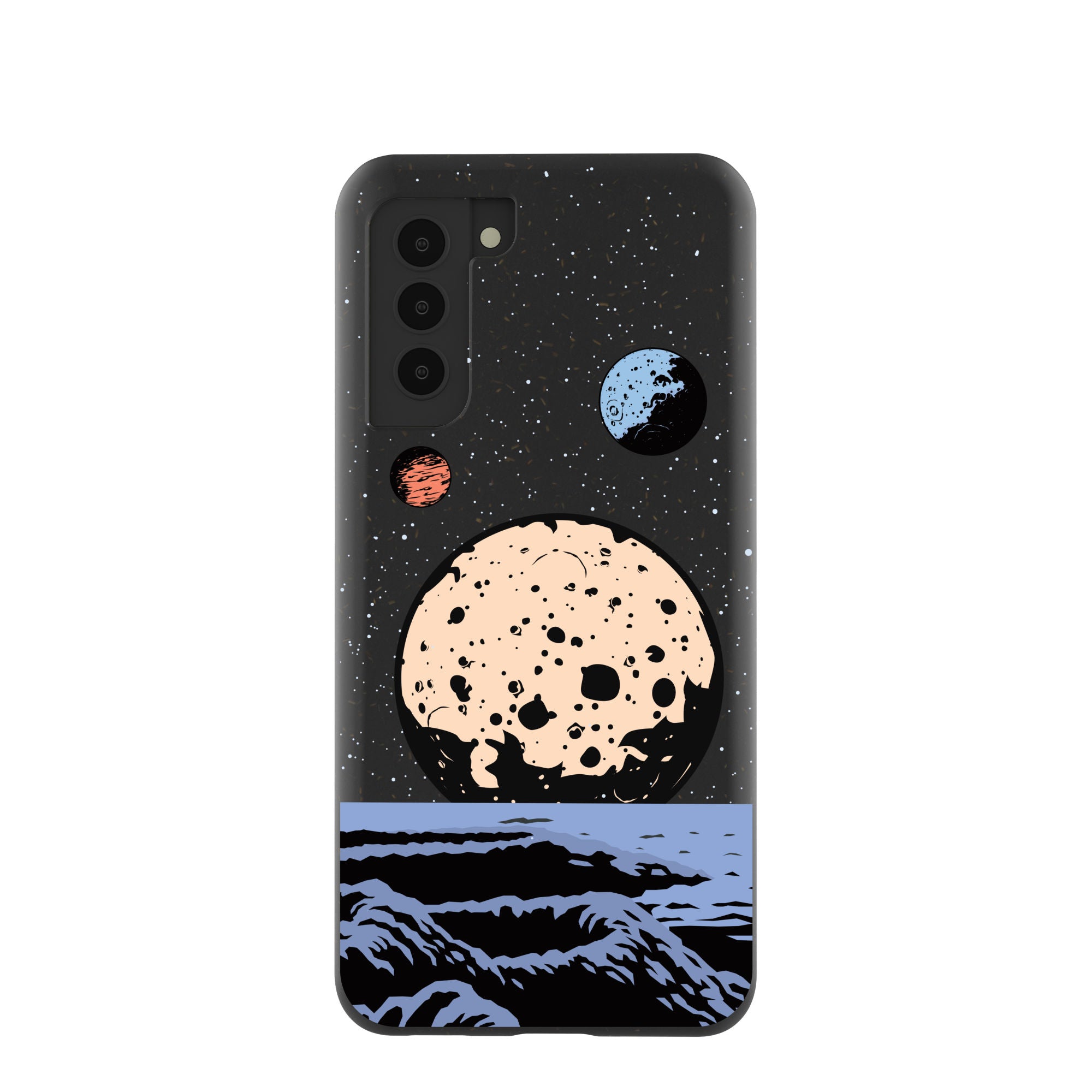 Black Retro Moon Samsung Galaxy S21 Case Refurbished - Pela Case refurbished available on Cerqular