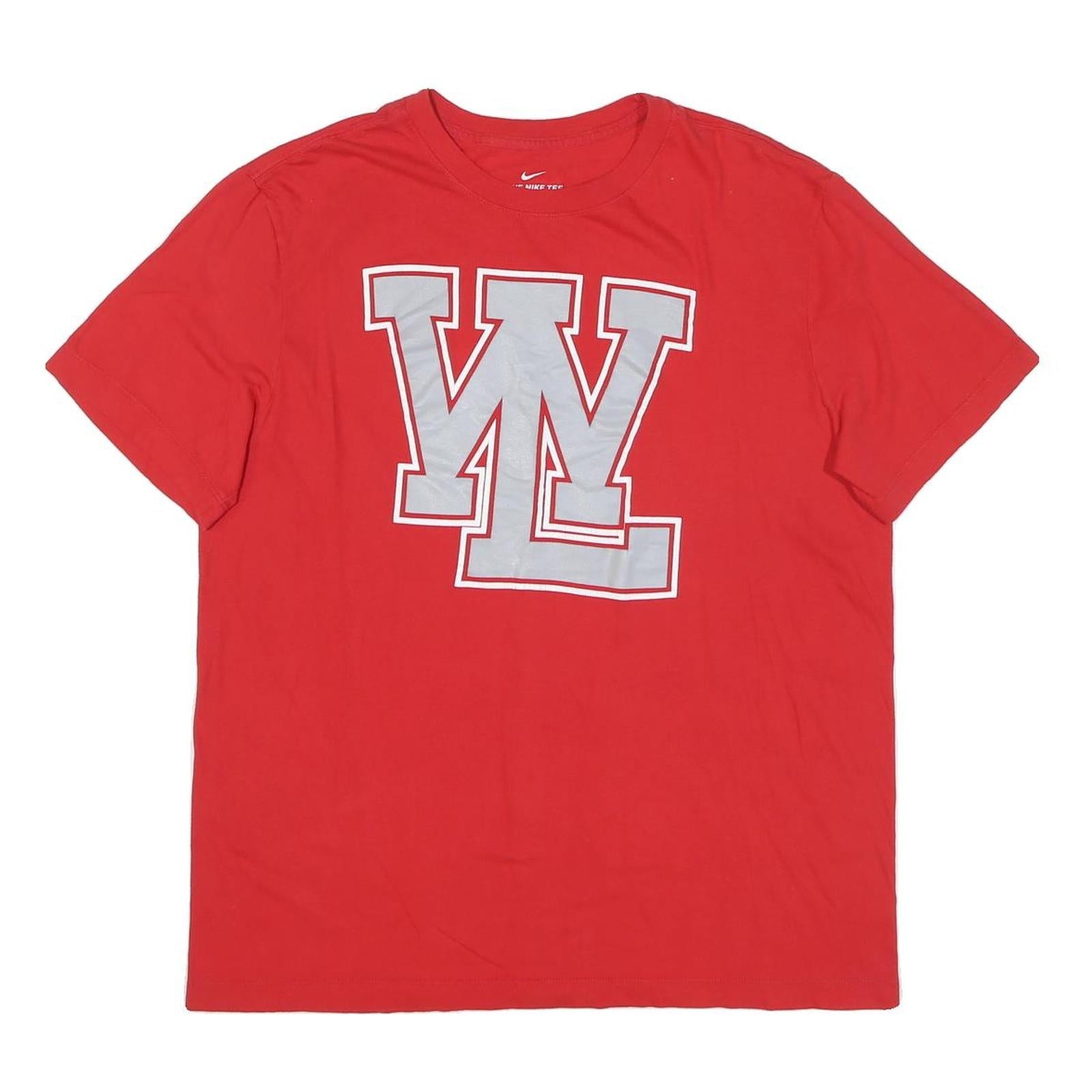 NIKE Mens Red L Graphic T-Shirt Short Sleeve Crew Neck Cotton Blend Casual Refurbished - N/A refurbished available on Cerqular
