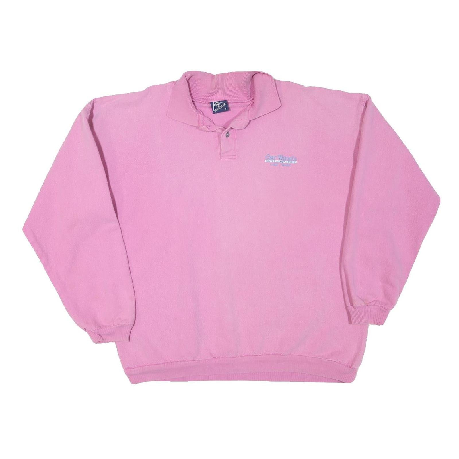 WEK THE WORLD Mens Pink Polo Collar XL Cotton Blend Sweatshirt Casual Refurbished - N/A refurbished available on Cerqular