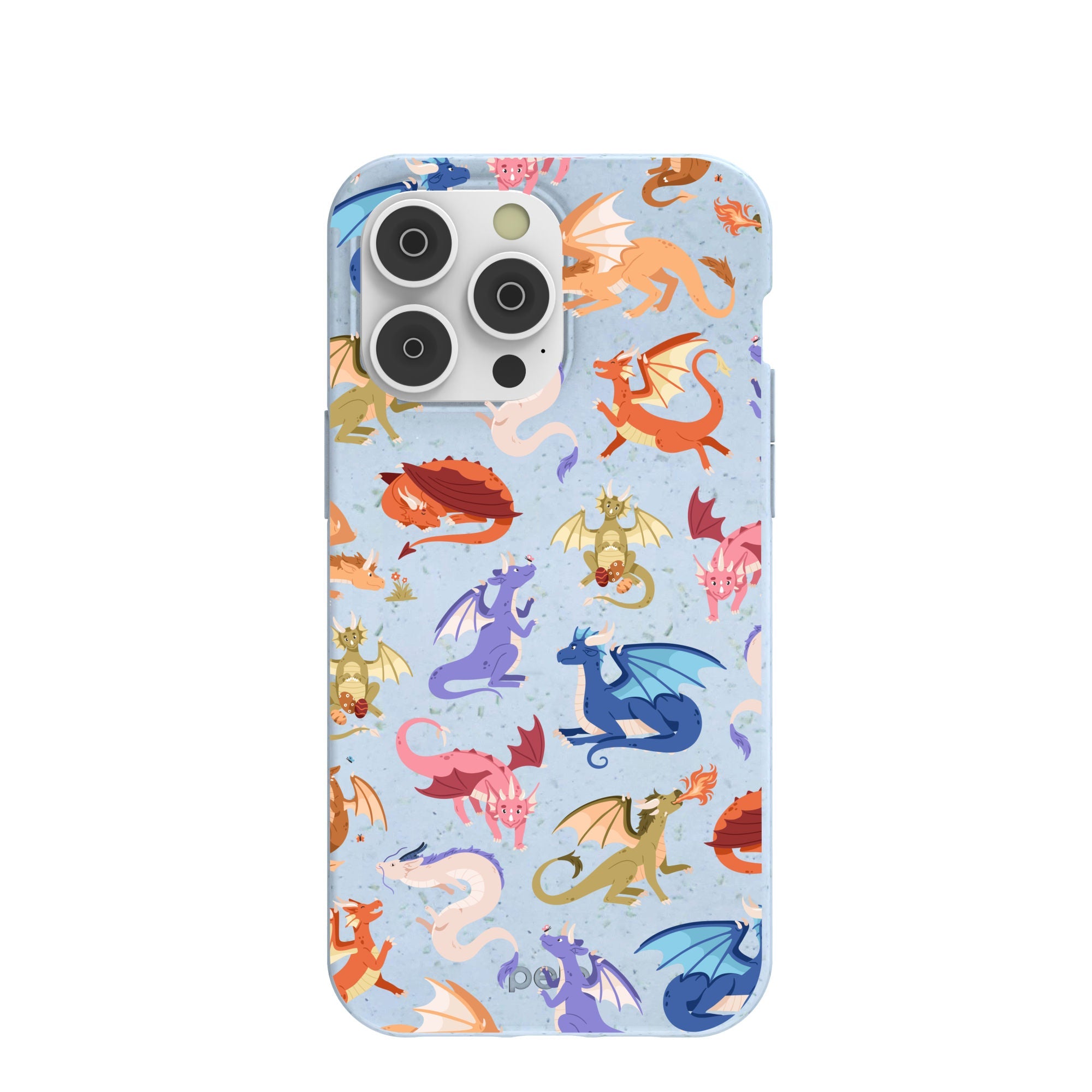 Powder Blue Dragon Cuties iPhone 14 Pro Max Case Refurbished - Pela Case refurbished available on Cerqular