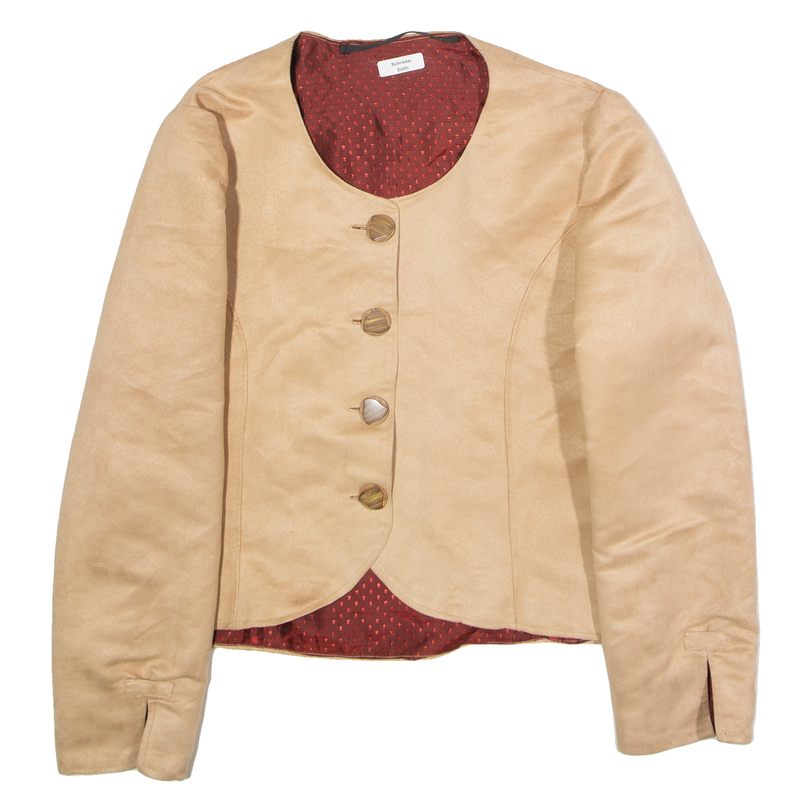 Womens Blazer Jacket Beige Faux Suede L Refurbished - N/A refurbished available on Cerqular