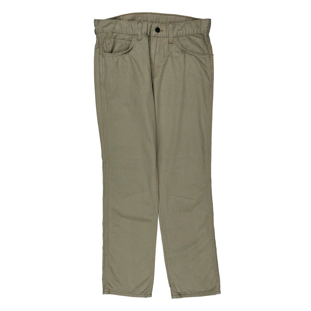 Levis Trousers - 32W 30L Khaki Cotton Refurbished - Thrifted (note: this is a term often used to describe second- refurbished available on Cerqular