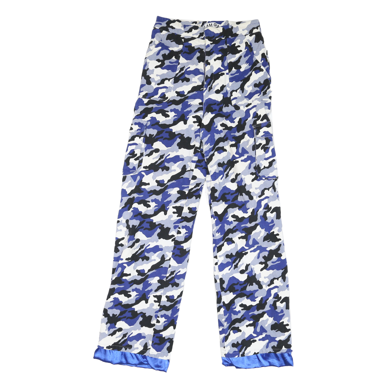I AM GIA Womens Relaxed Blue White & Black Camouflage Cargo Trousers W26 L29 Refurbished - N/A refurbished available on Cerqular