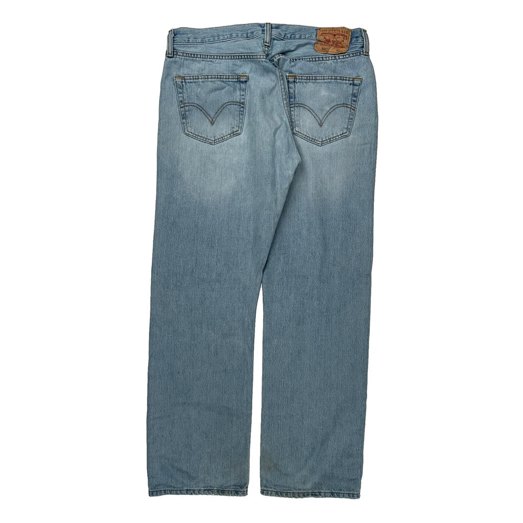 Levis Jeans - 36W 32L Light Wash Denim Refurbished - Thrifted (note: this is a term often used to describe second- refurbished available on Cerqular