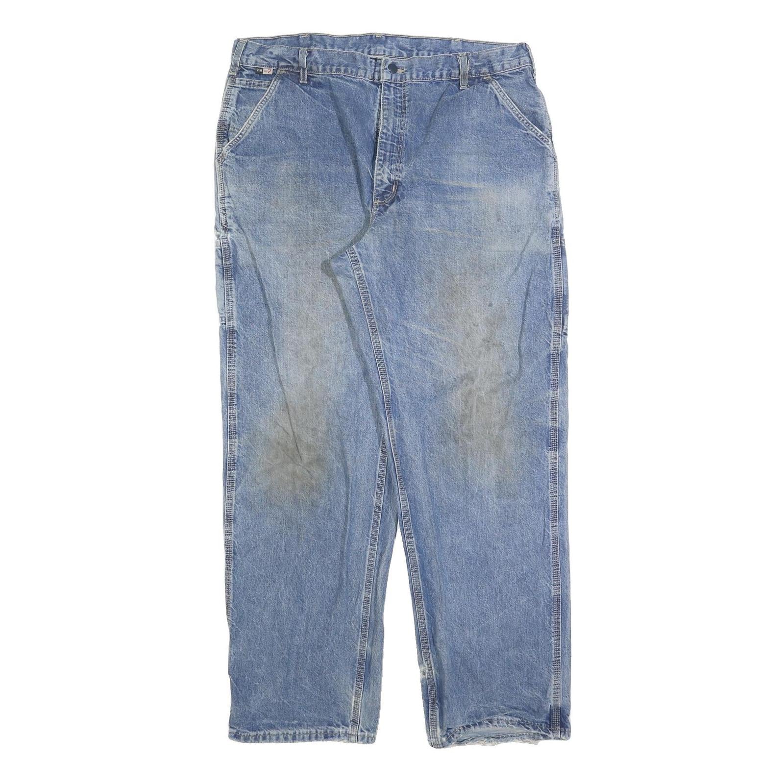 CARHARTT Mens Blue Denim Relaxed Straight Cotton Blend Medium Wash W40 L34 Refurbished - N/A refurbished available on Cerqular