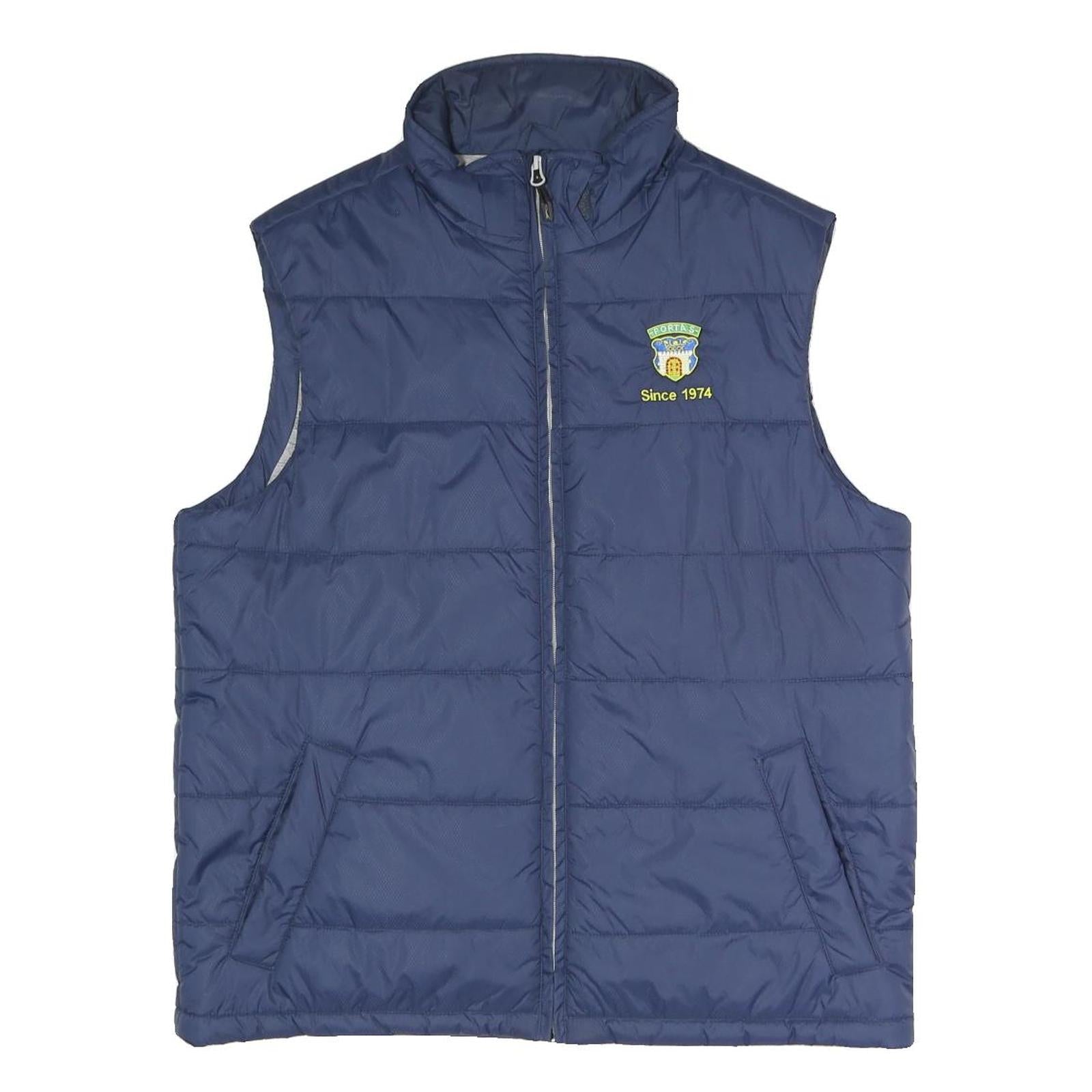 SLAZENGER Mens Blue Sleeveless Puffer Jacket L Polyester Blend Quilted Zip Refurbished - N/A refurbished available on Cerqular