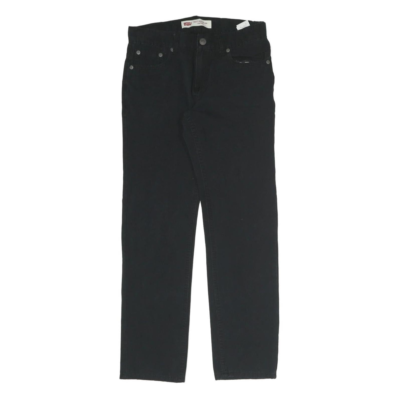 LEVI'S Womens Black Cotton Blend Slim Zip Trousers W26 L26 Classic Straight Refurbished - N/A refurbished available on Cerqular