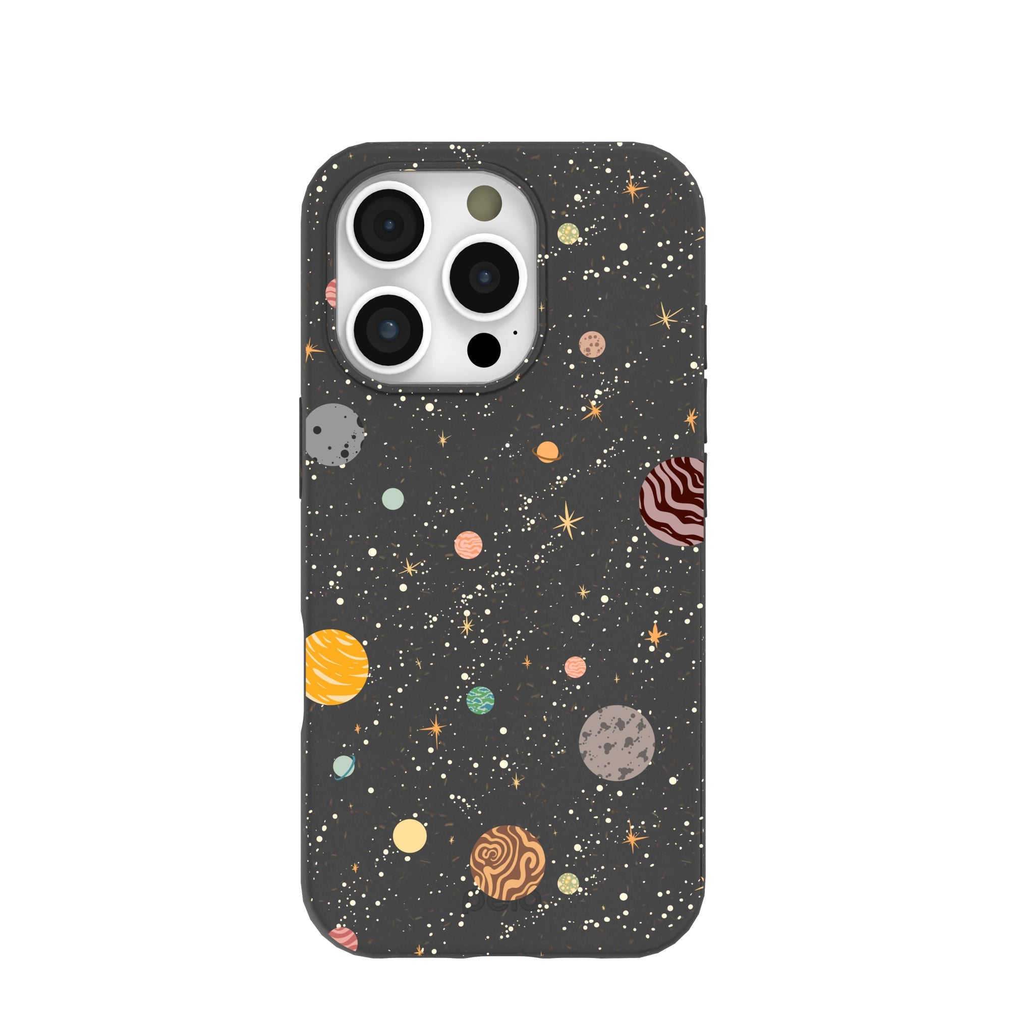 Black Galactic Glow iPhone 16 Pro Case Refurbished - Pela Case refurbished available on Cerqular