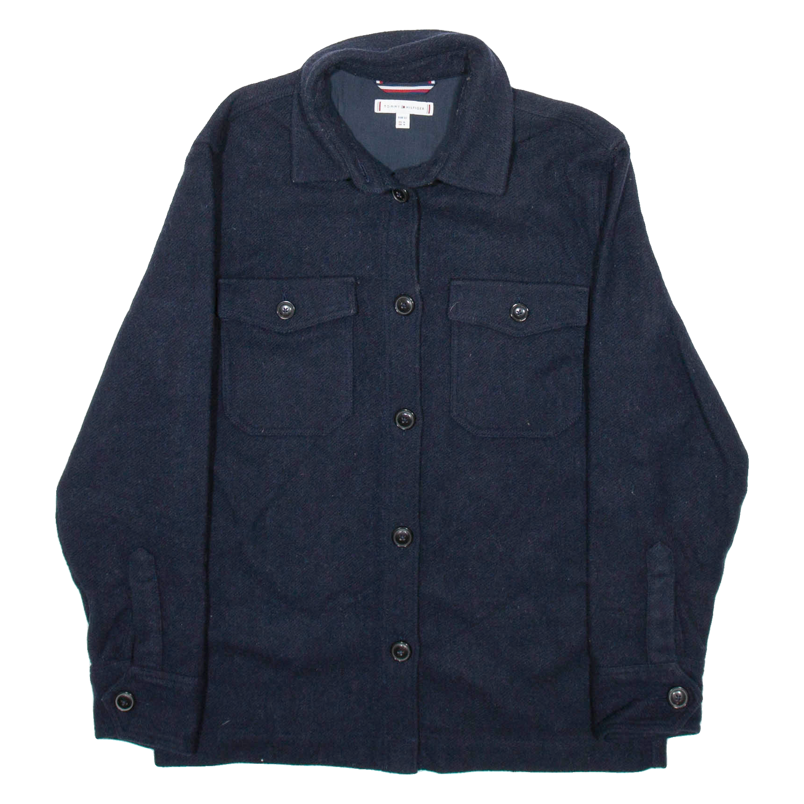 TOMMY HILFIGER Womens Quilted Jacket Blue Wool UK 4 Refurbished - N/A refurbished available on Cerqular