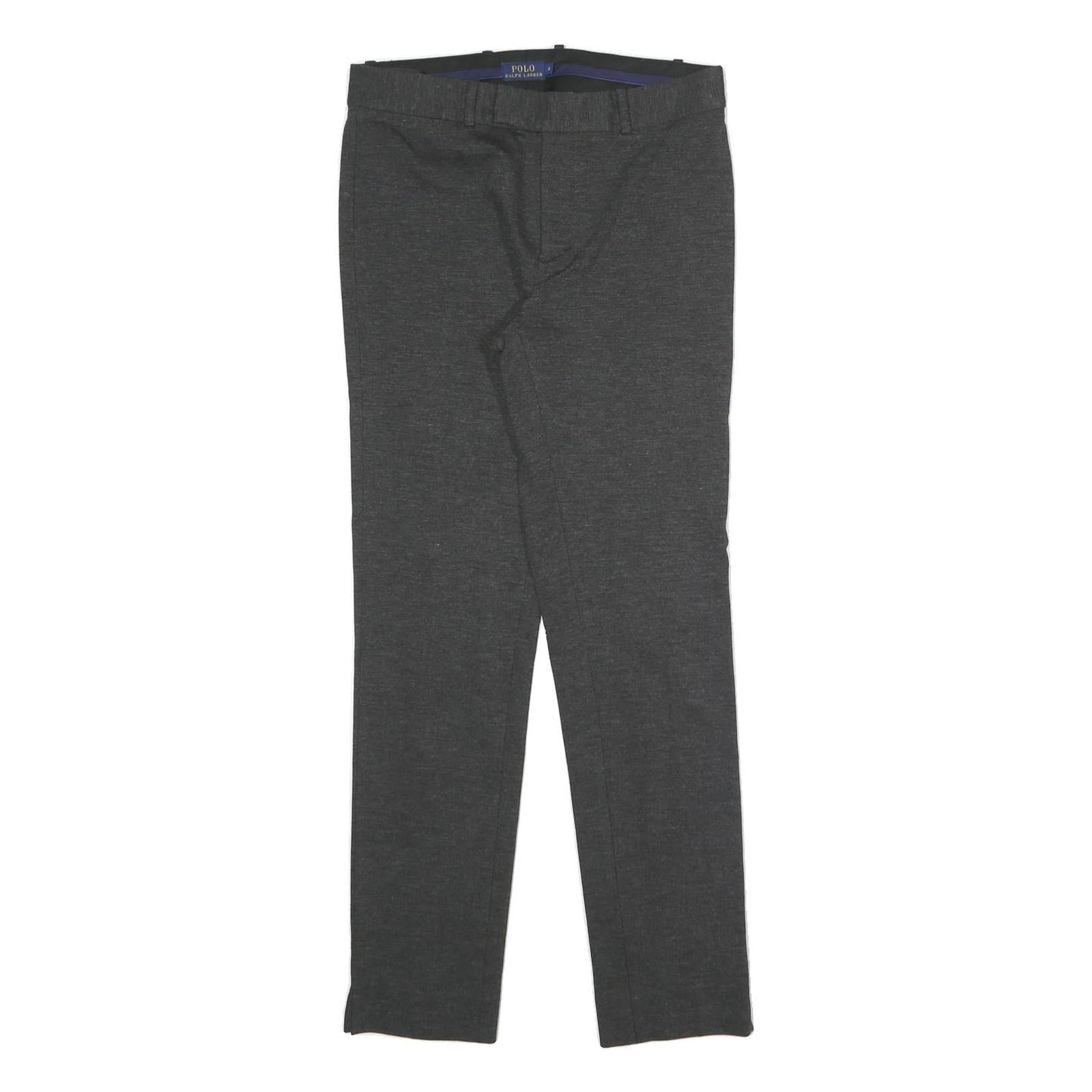 POLO RALPH LAUREN Womens Polyester Blend Grey Slim Trousers W27 L27 Zip Casual Refurbished - N/A refurbished available on Cerqular