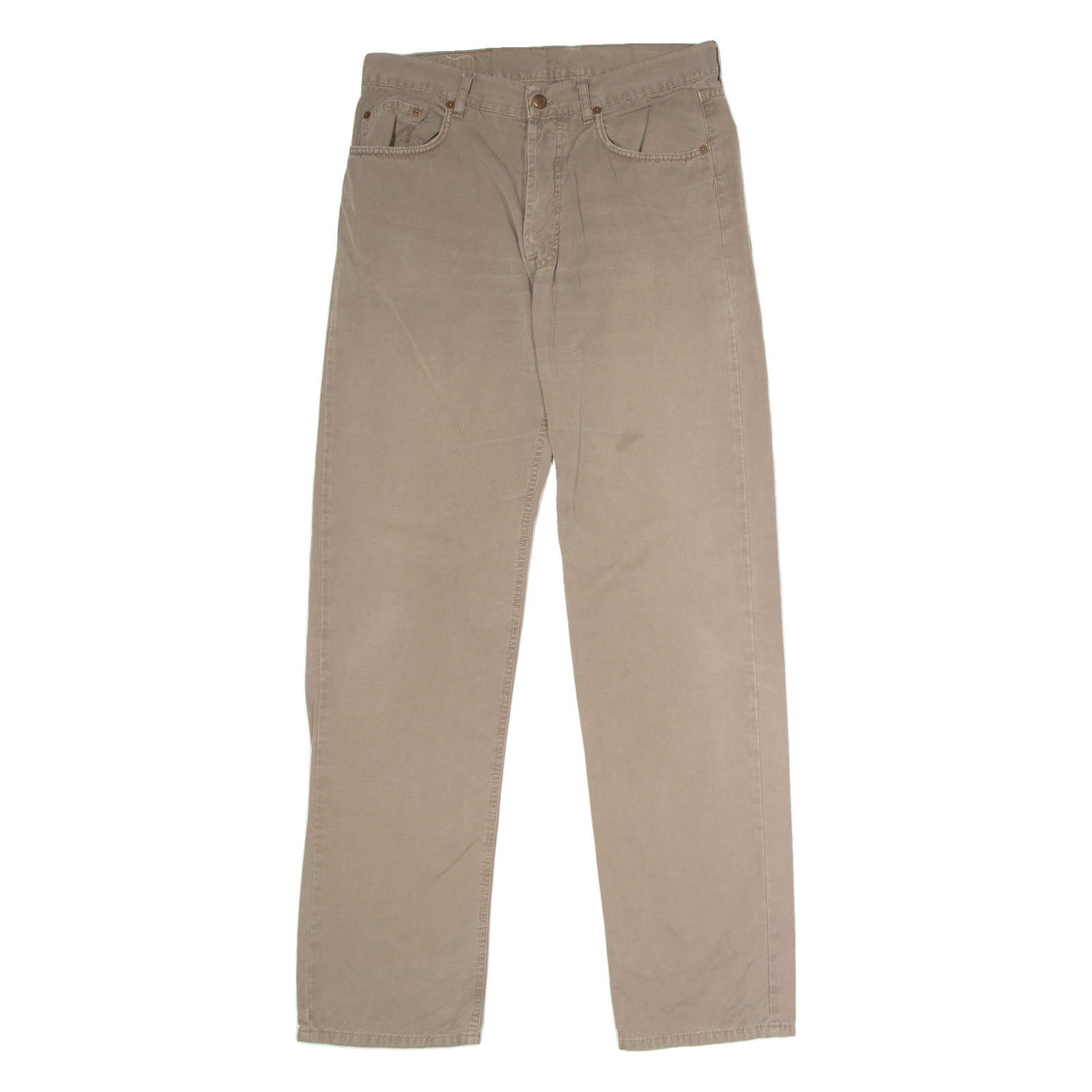 MARLBORO Mens Canvas Trousers Brown Regular Straight W32 L34 Refurbished - N/A refurbished available on Cerqular
