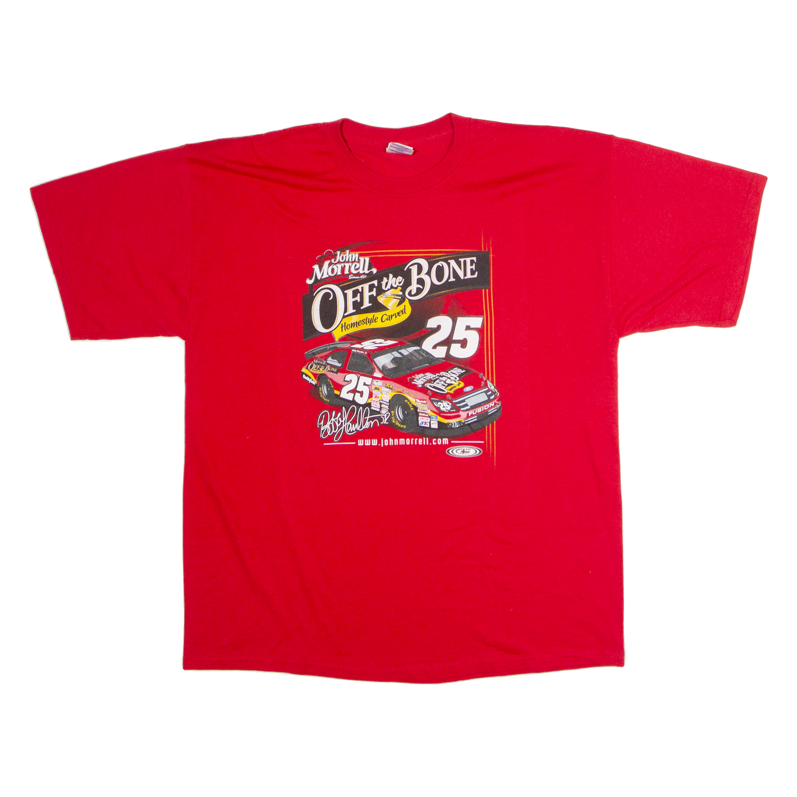 Buy GILDAN Bobby Hamilton Jr #25 John Morrell NASCAR Racing Mens T-Shirt Red USA XL Refurbished - $23.39 GILDAN Bobby Hamilton Jr #25 John Morrell NASCAR Racing Mens T-Shirt Red USA XL Refurbished - N/A refurbished available on Cerqular