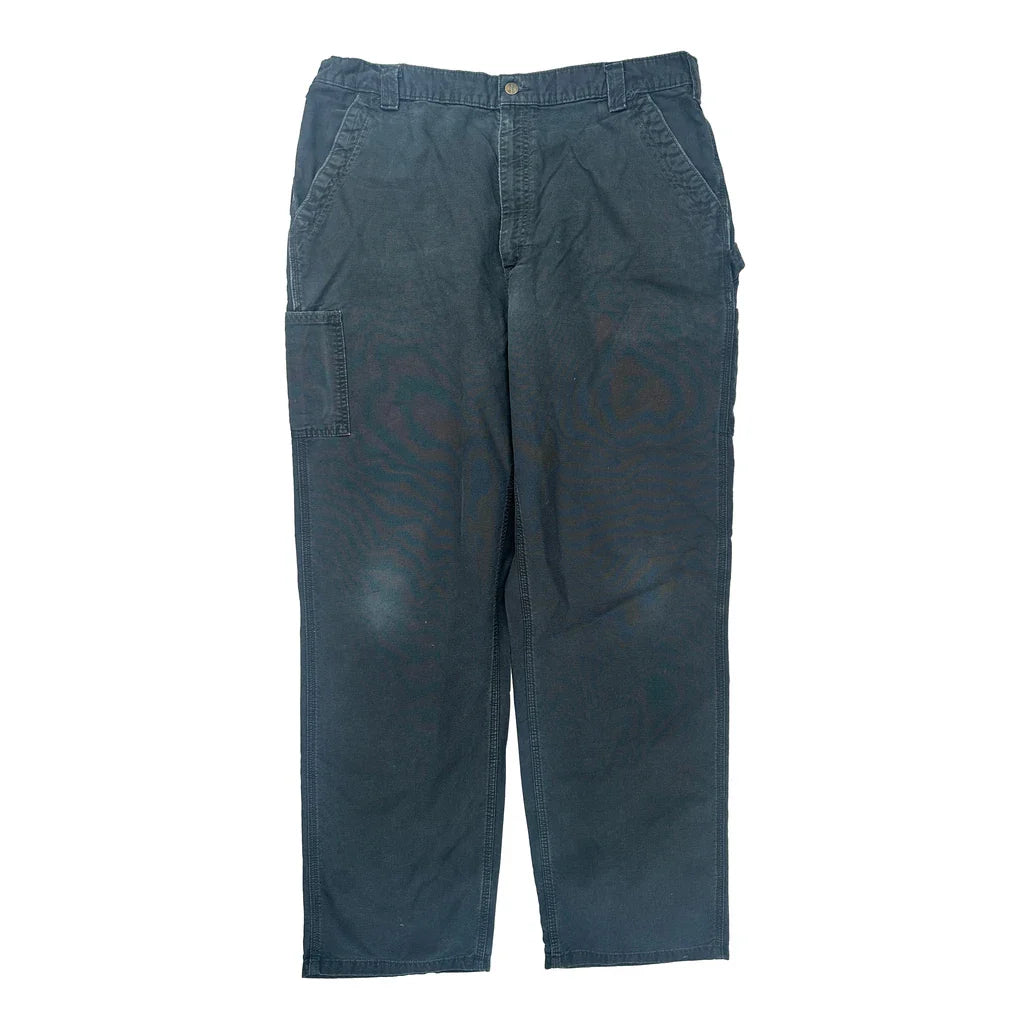 Carhartt Carpenter Trousers - 36W 34L Black Cotton Refurbished - Thrifted (note: this is a term often used to describe second- refurbished available on Cerqular