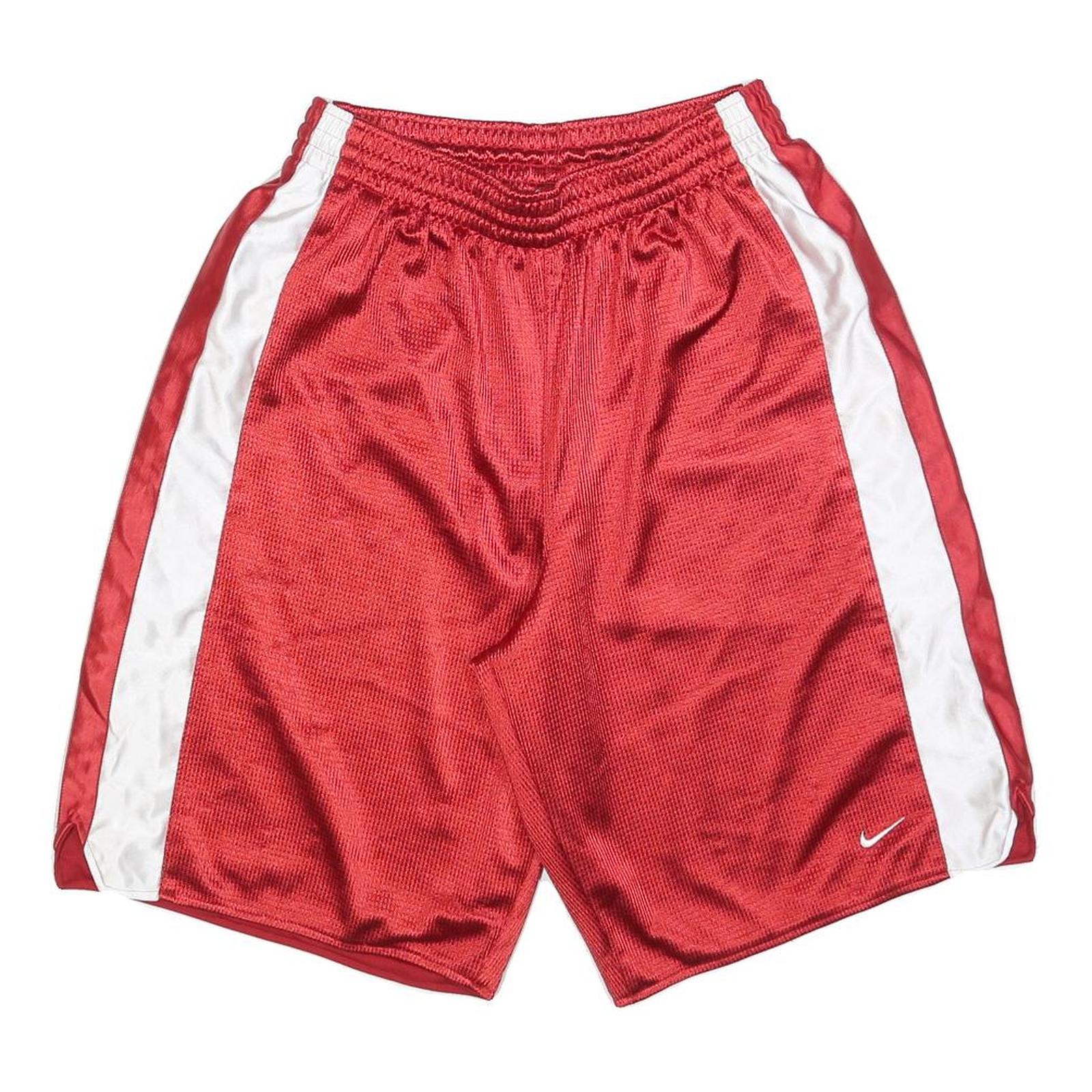 NIKE Mens Red & White Sports Basketball Shorts L W30 Polyester Comfortable Fit Refurbished - N/A refurbished available on Cerqular