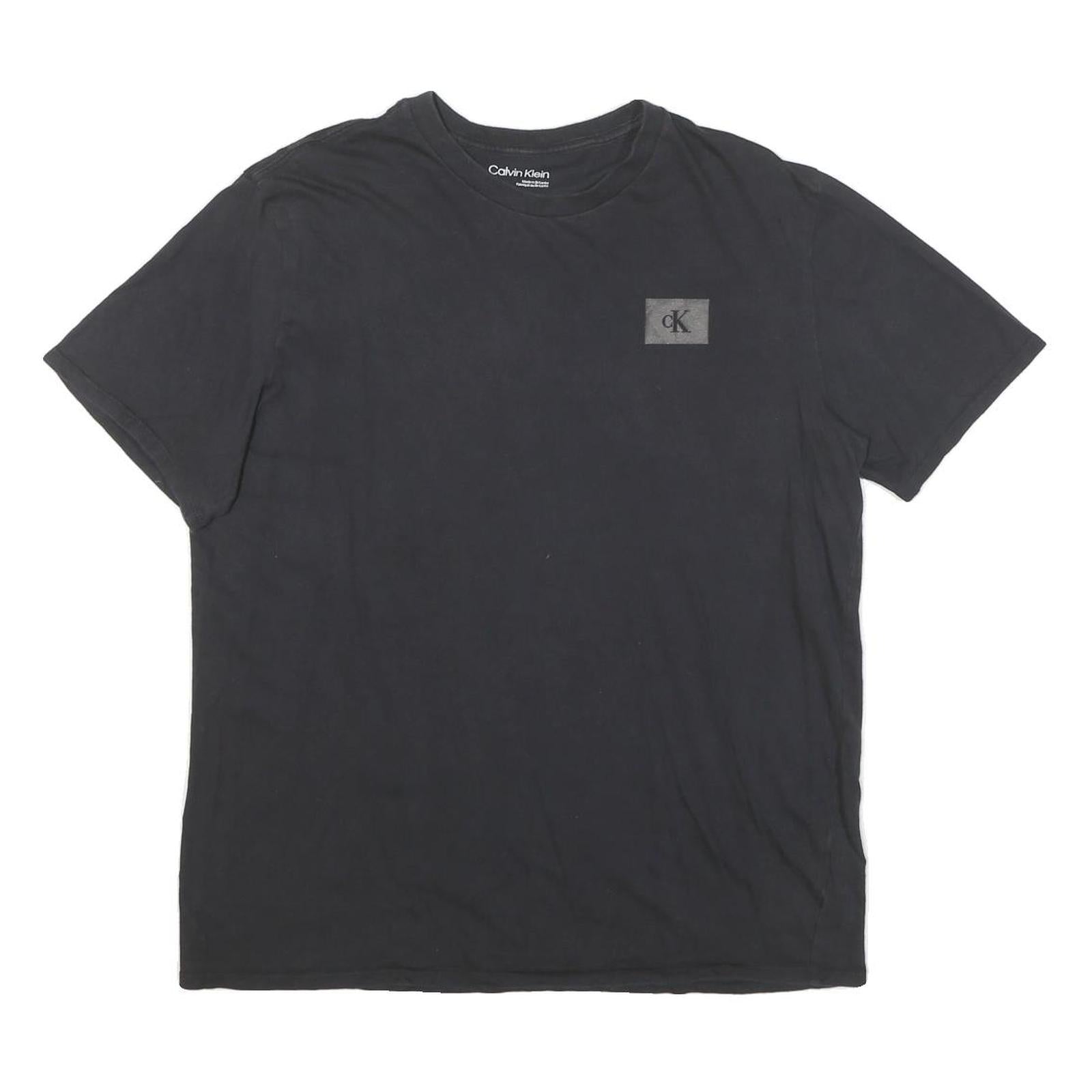 CALVIN KLEIN JEANS Mens Black M Short Sleeve Crew Neck Graphic T-Shirt Refurbished - N/A refurbished available on Cerqular