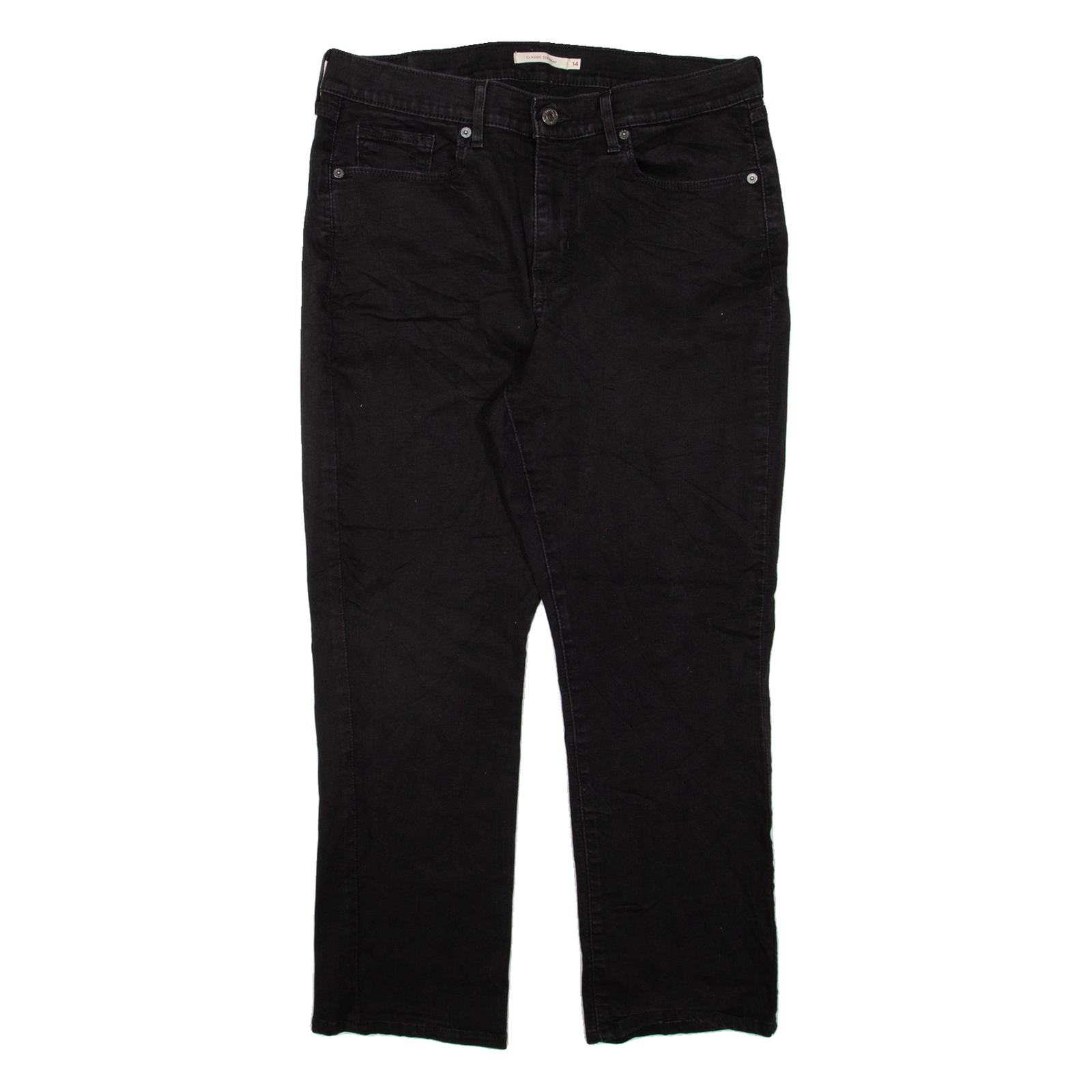 LEVI'S Womens Jeans Black Classic Straight W33 L25 Refurbished - N/A refurbished available on Cerqular