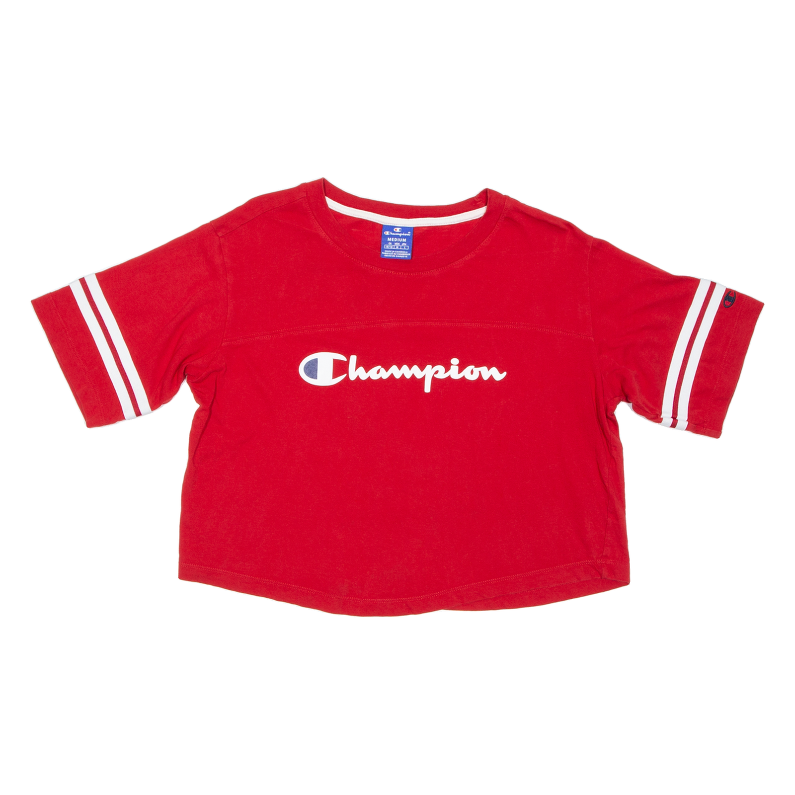 CHAMPION Cropped Womens T-Shirt Red M Refurbished - N/A refurbished available on Cerqular