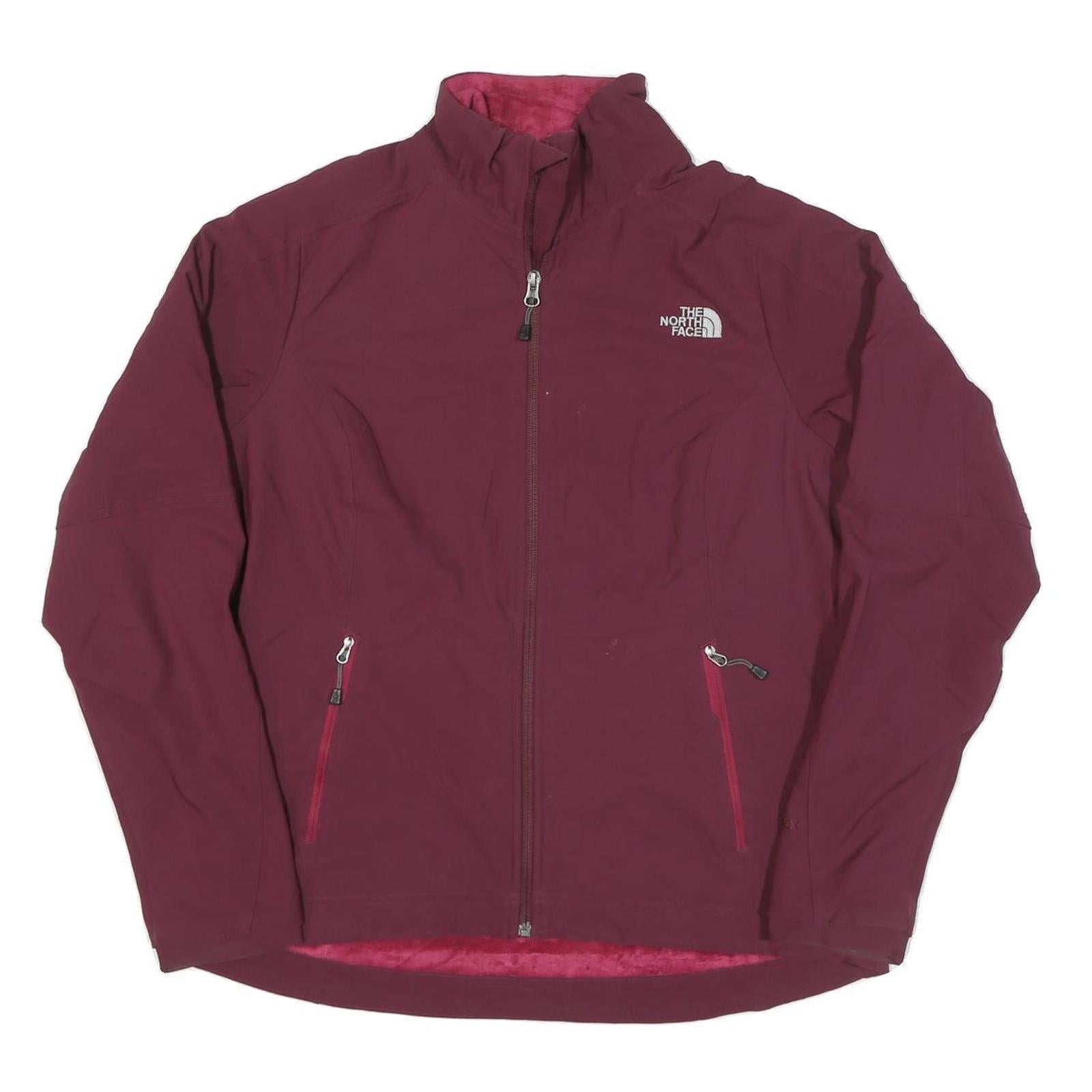 THE NORTH FACE Womens Maroon Softshell Jacket L Polyester Blend Zip Outdoor Refurbished - N/A refurbished available on Cerqular