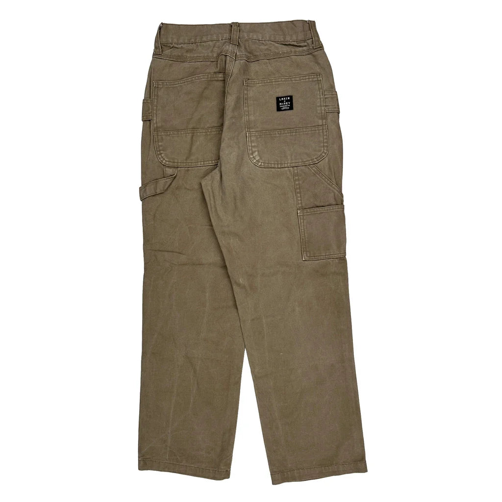 Unbranded Carpenter Trousers - 30W 30L Khaki Cotton Refurbished - Thrifted (note: this is a term often used to describe second- refurbished available on Cerqular