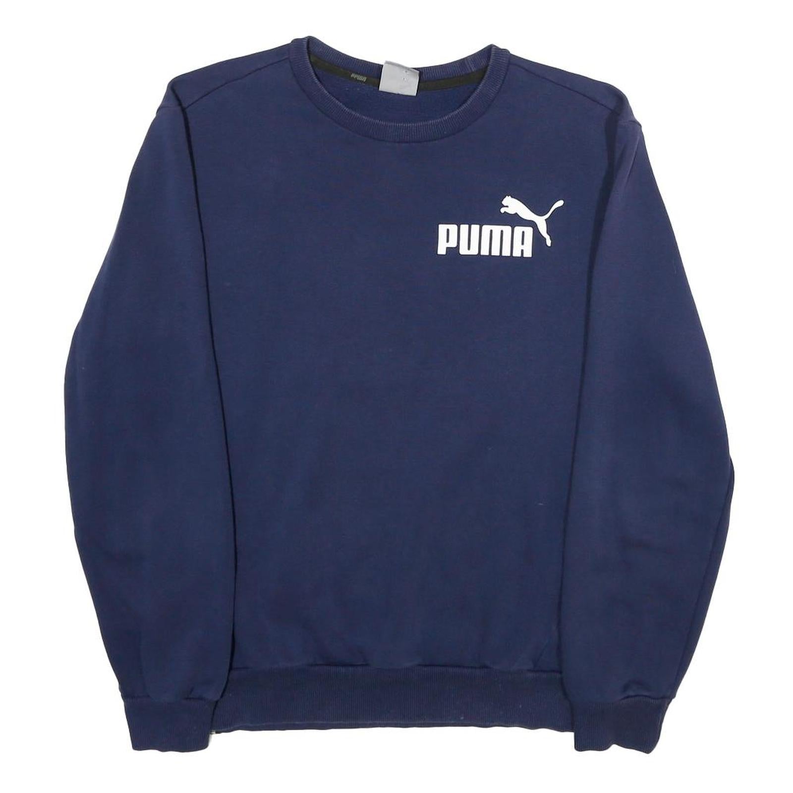 PUMA Mens Blue Crew Neck Sweatshirt M Cotton Blend Pullover Casual Sportswear Refurbished - N/A refurbished available on Cerqular