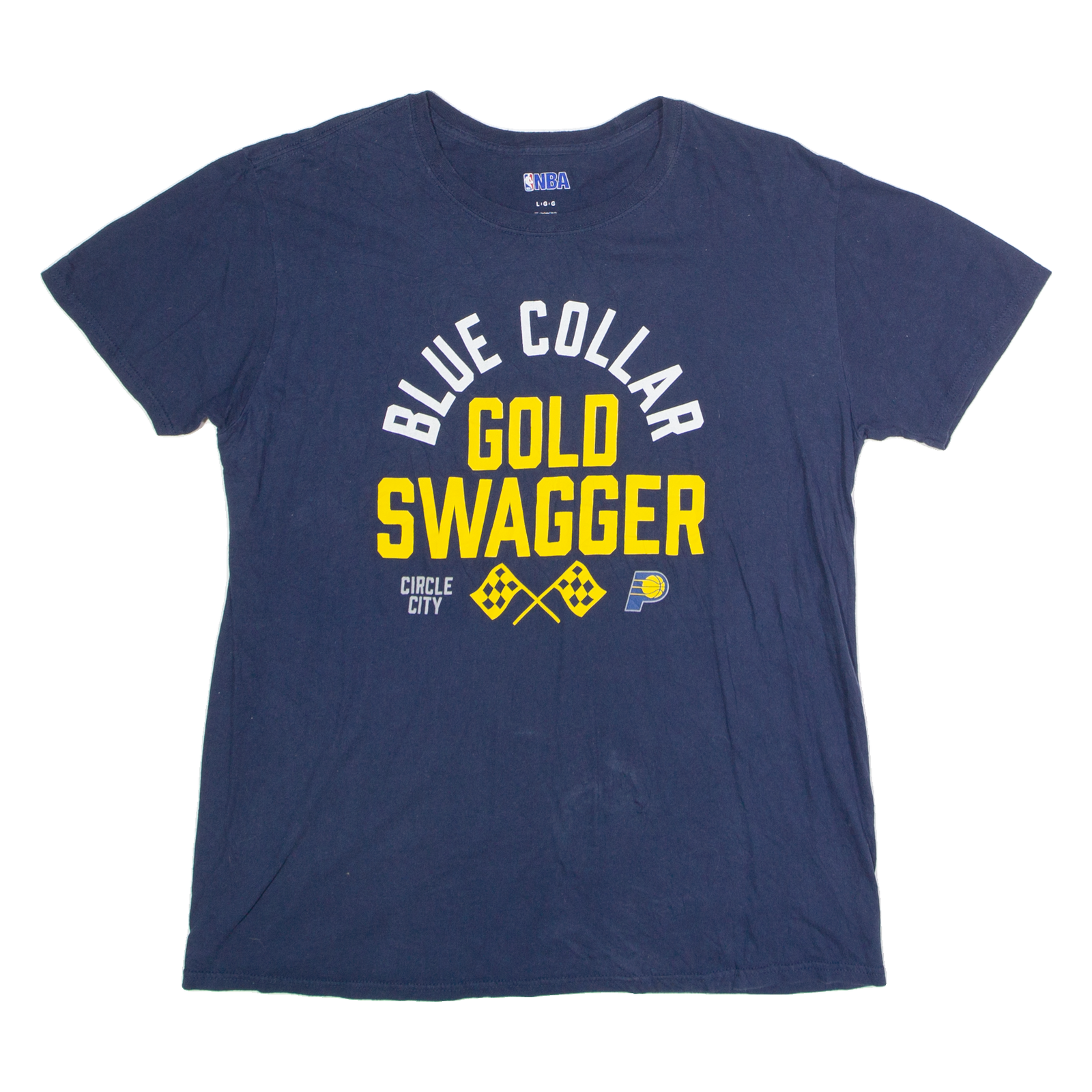 Buy NBA Indiana Pacers ""Blue Collar Gold Swagger"" Mens T-Shirt Blue USA Crew Neck L Refurbished - $29.89 NBA Indiana Pacers ""Blue Collar Gold Swagger"" Mens T-Shirt Blue USA Crew Neck L Refurbished - N/A refurbished available on Cerqular