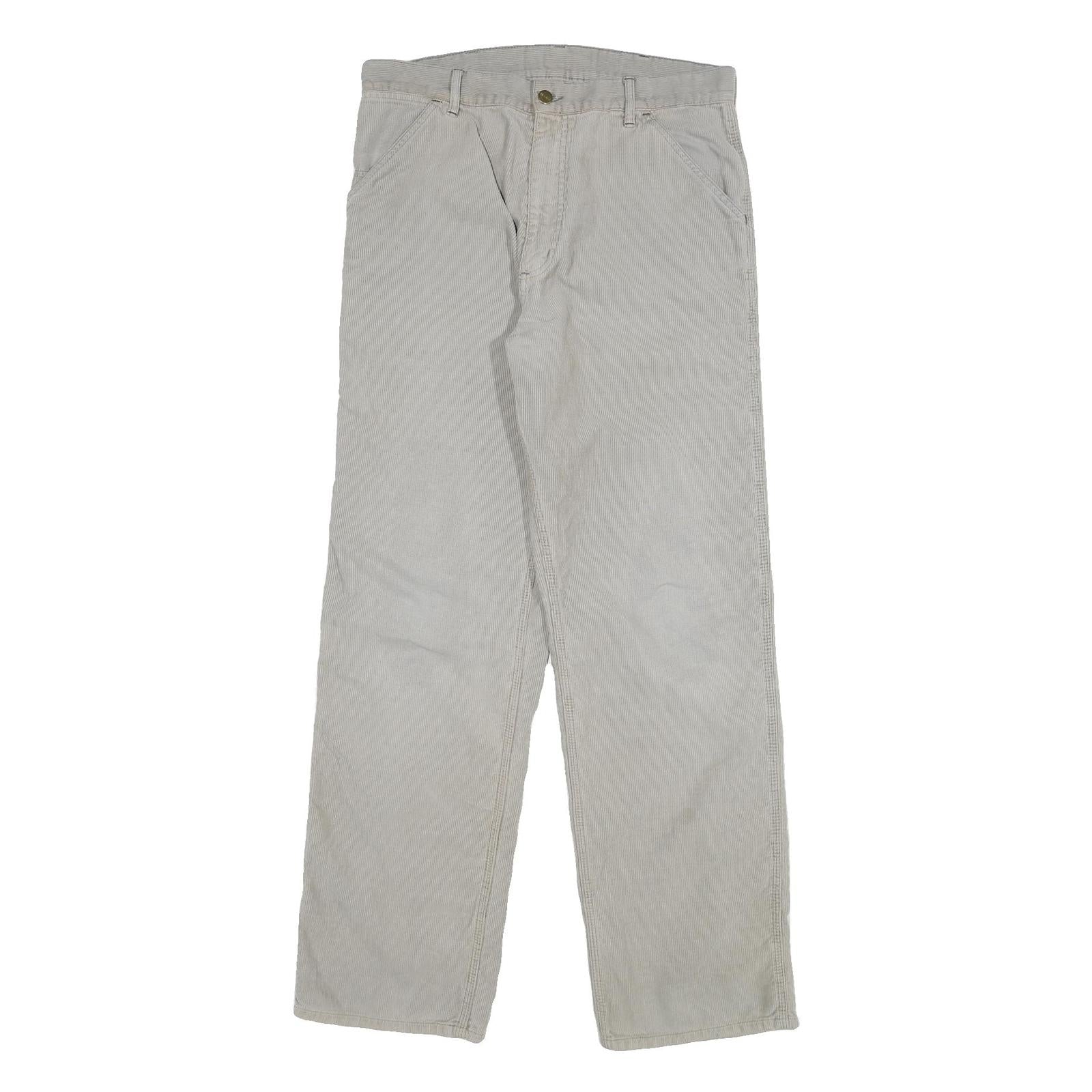 CARHARTT Mens Regular Beige Cotton Blend Zip Trousers W32 L32 Workwear Casual Refurbished - N/A refurbished available on Cerqular