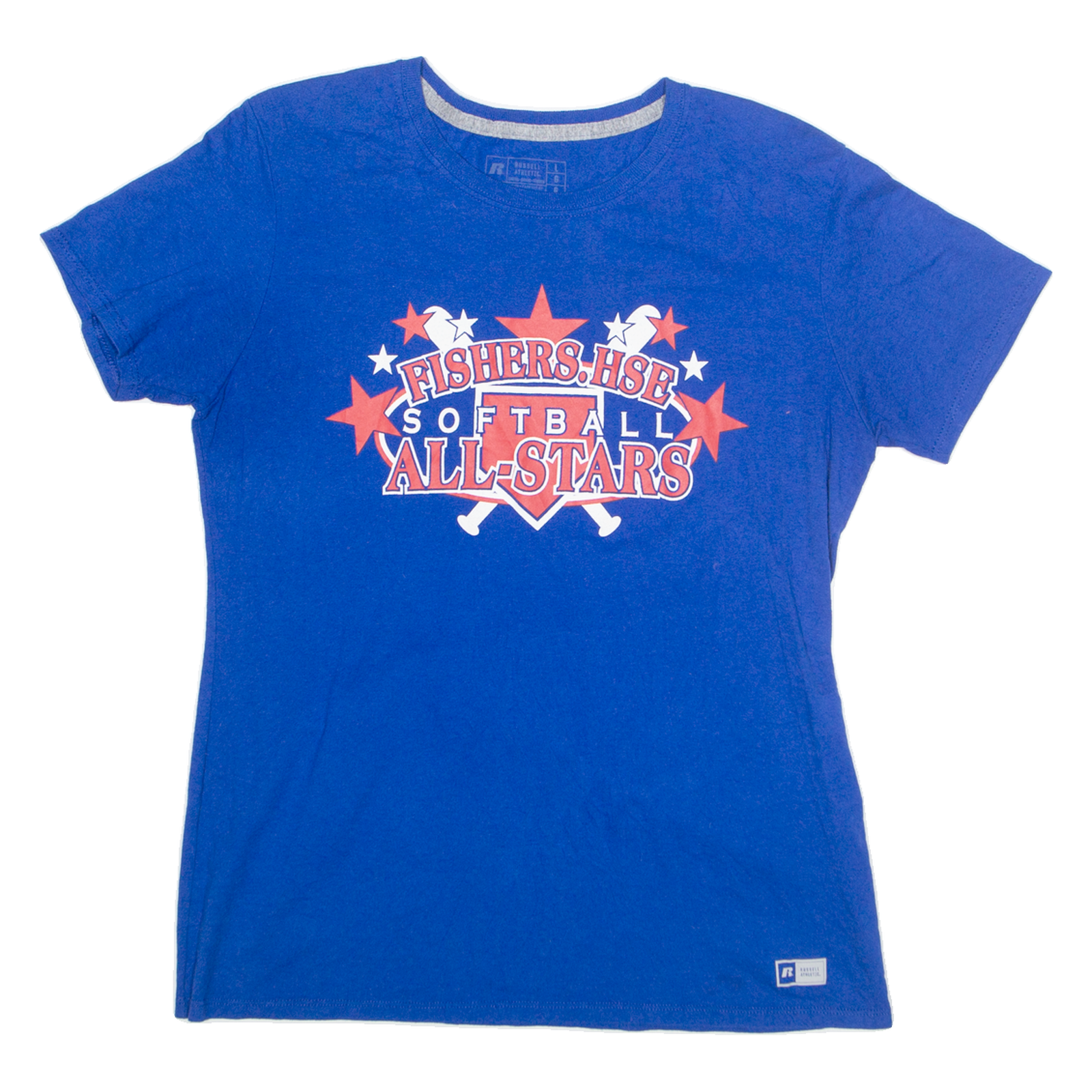 Buy RUSSELL ATHLETIC Fishers HSE ALL-STARS Womens T-Shirt Blue USA L Refurbished - $16.89 RUSSELL ATHLETIC Fishers HSE ALL-STARS Womens T-Shirt Blue USA L Refurbished - N/A refurbished available on Cerqular
