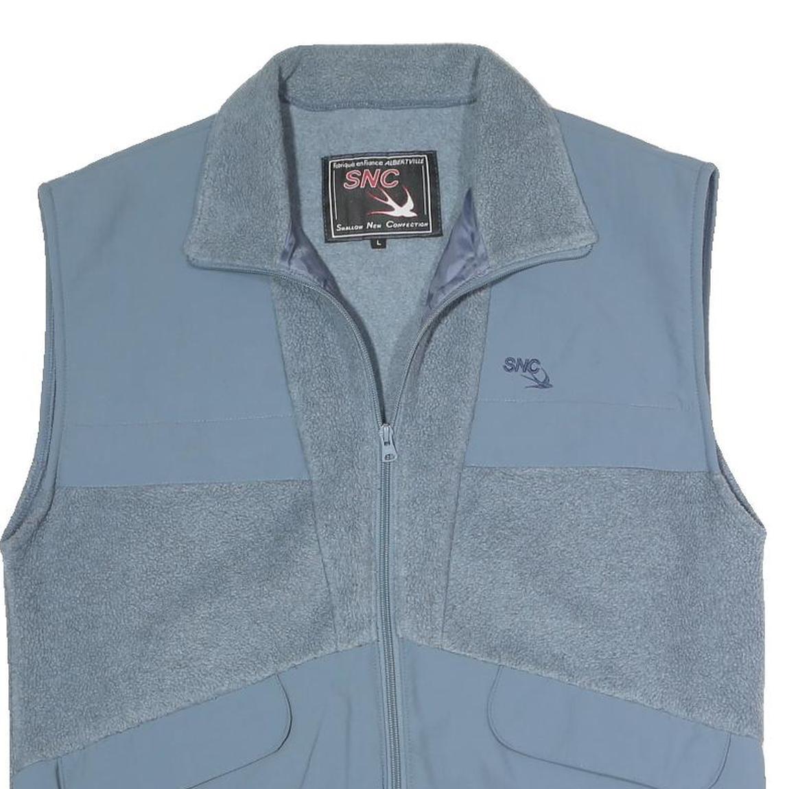 SNC Mens Blue Polyester Blend Fleece Jacket L Zip Up Warm Comfortable Casual Refurbished - N/A refurbished available on Cerqular