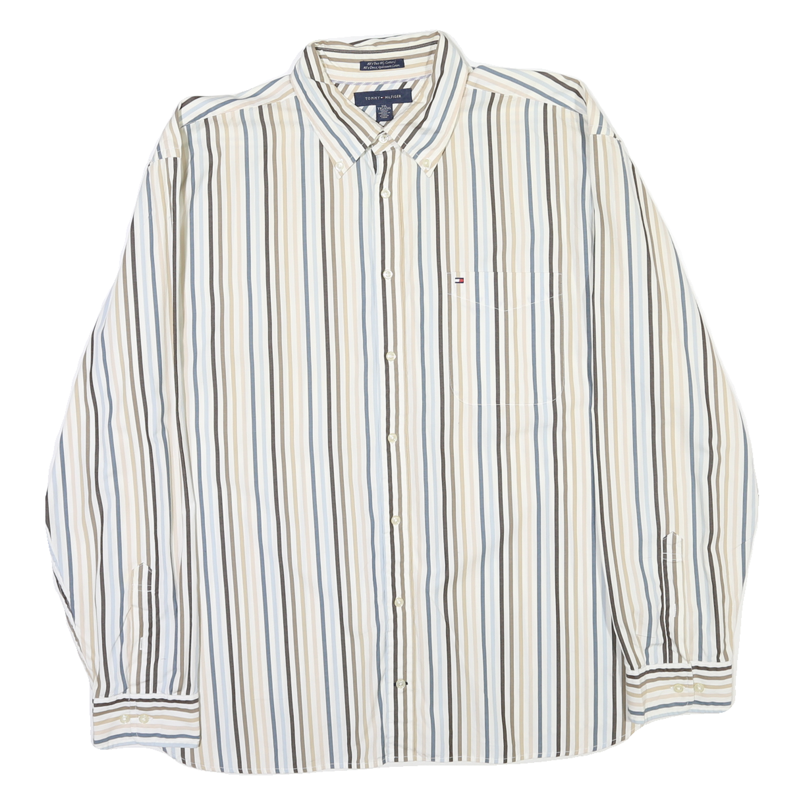 Buy TOMMY HILFIGER Mens Beige & Blue Stripe Shirt 2XL Classic Button-Down Long Refurbished - $31.19 TOMMY HILFIGER Mens Beige & Blue Stripe Shirt 2XL Classic Button-Down Long Refurbished - N/A refurbished available on Cerqular
