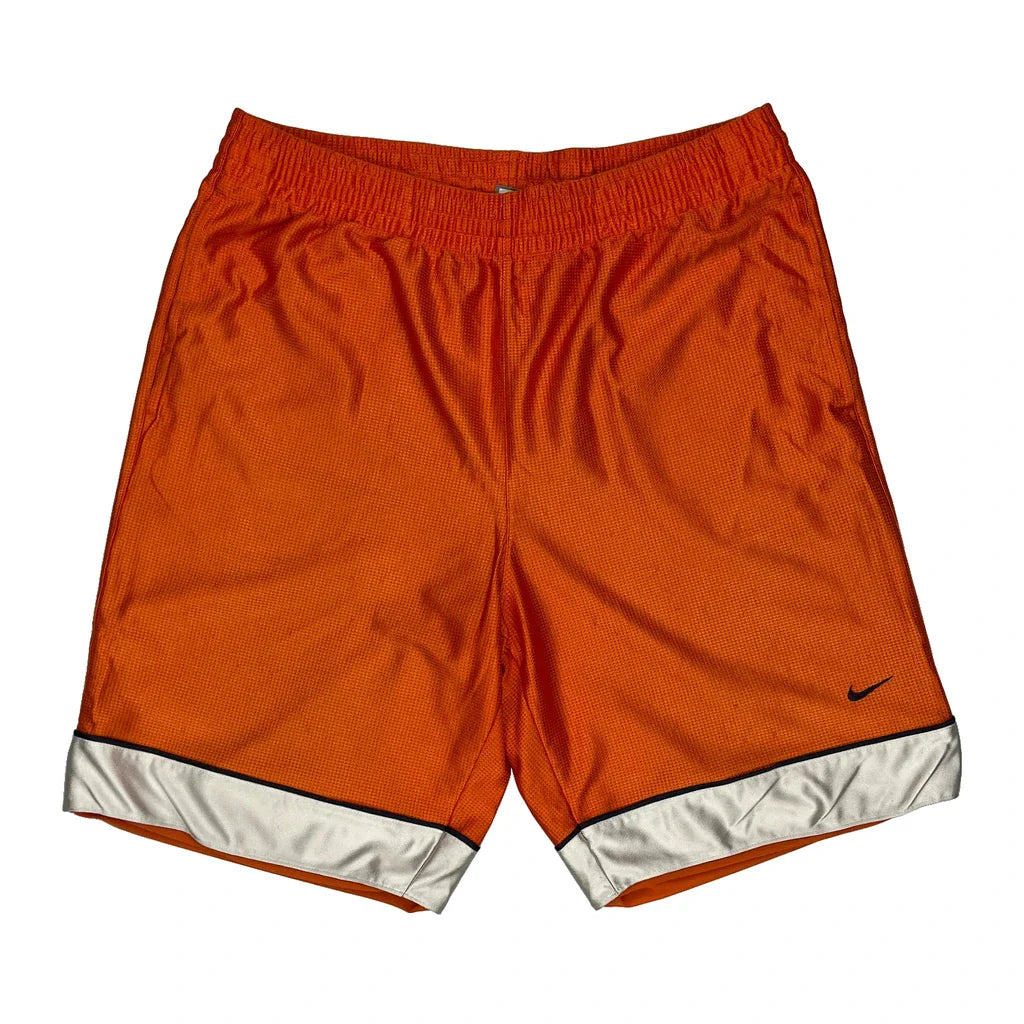 Nike Sport Shorts - Medium Orange Polyester Refurbished - Thrifted (note: this is a term often used to describe second- refurbished available on Cerqular