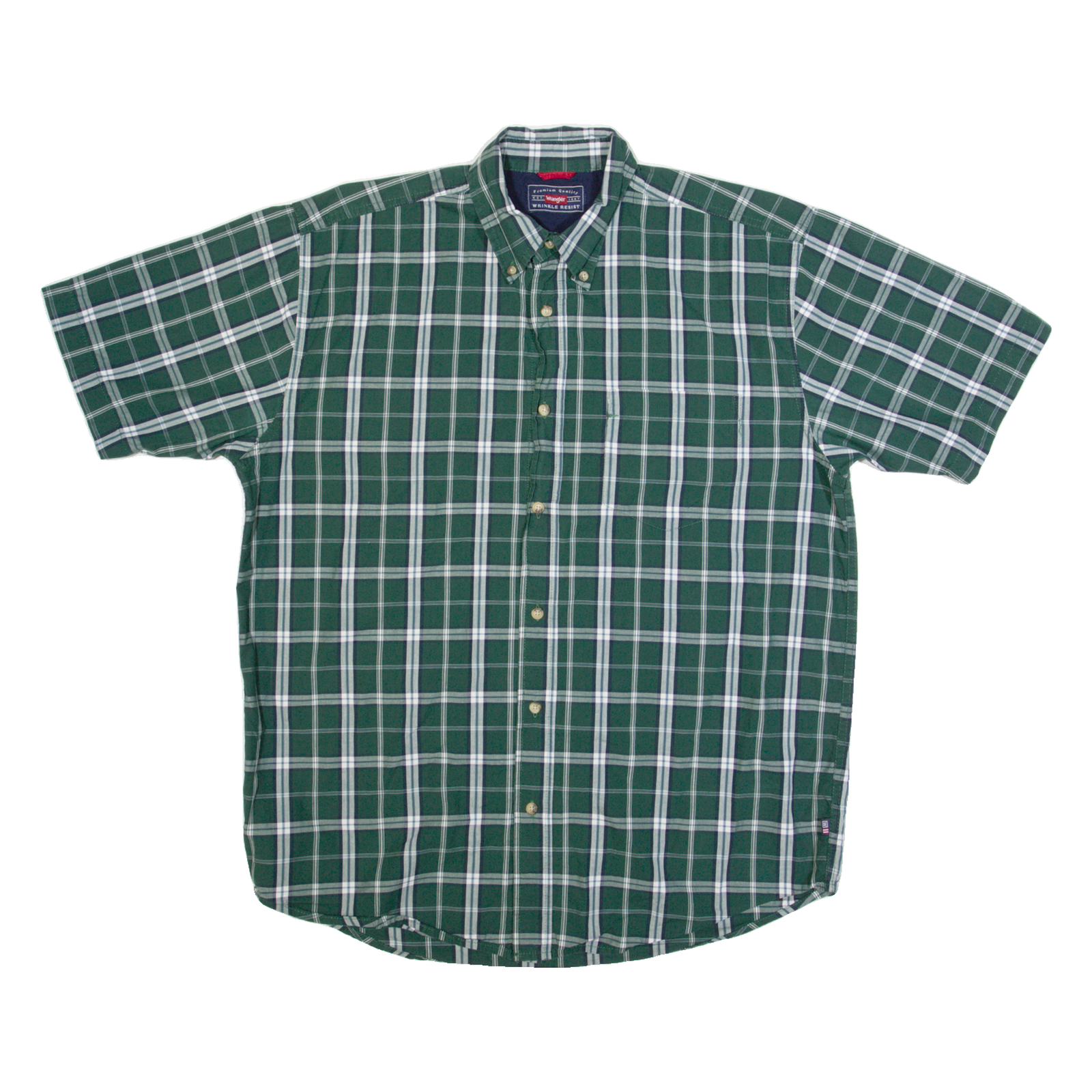 WRANGLER Mens Shirt Green Check M Refurbished - N/A refurbished available on Cerqular