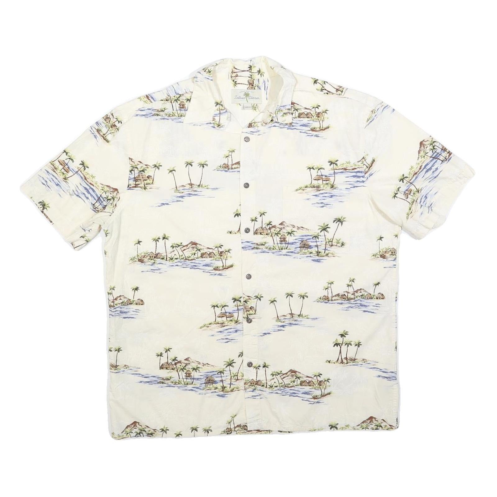 Buy ISLAND SHORES Mens Cream & Blue Tropical Print Cotton Shirt L Hawaiian Style Refurbished - $19.49 ISLAND SHORES Mens Cream & Blue Tropical Print Cotton Shirt L Hawaiian Style Refurbished - N/A refurbished available on Cerqular