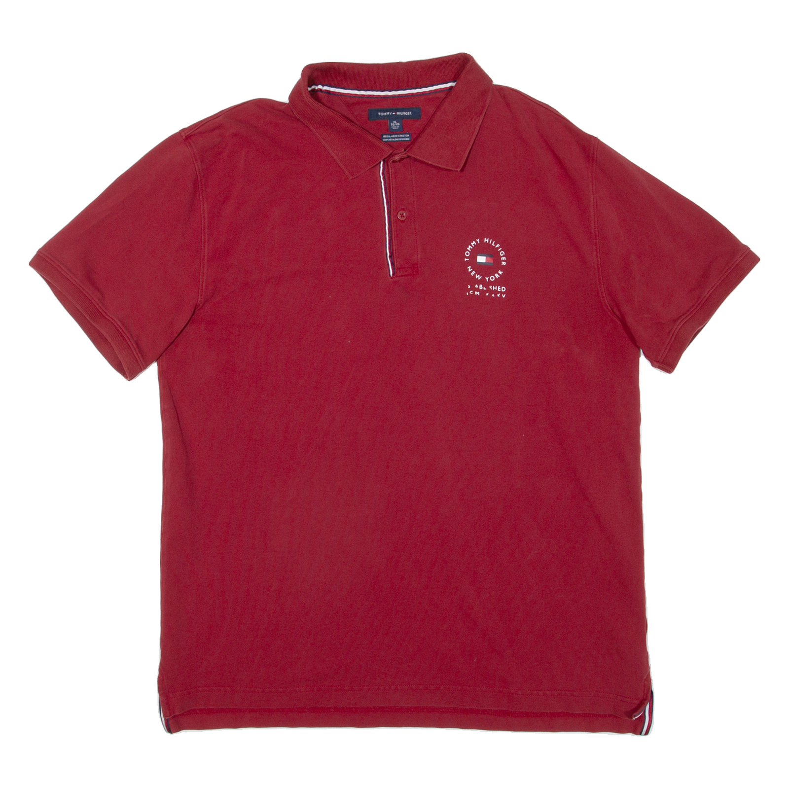 TOMMY HILFIGER Mens Polo Shirt Maroon XL Refurbished - N/A refurbished available on Cerqular