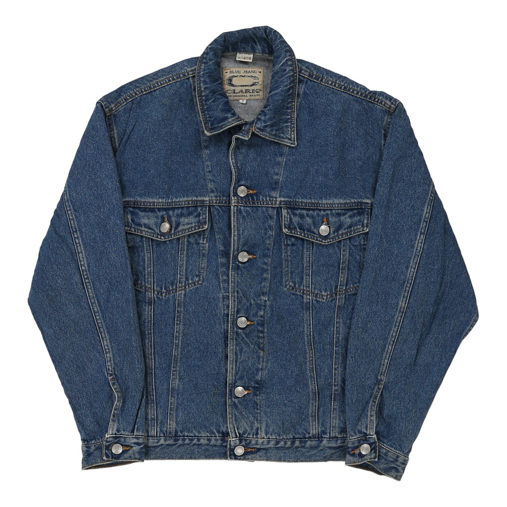Clark Denim Jacket - Small Blue Cotton Refurbished - Thrifted (note: this is a term often used to describe second- refurbished available on Cerqular