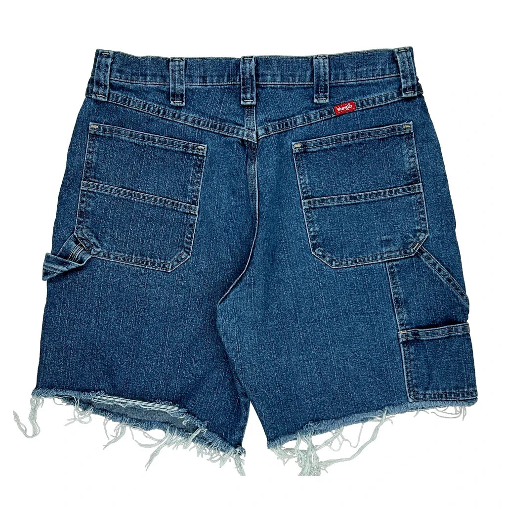 Wrangler Carpenter Shorts - 32W 9L Blue Cotton Blend Refurbished - Thrifted (note: this is a term often used to describe second- refurbished available on Cerqular