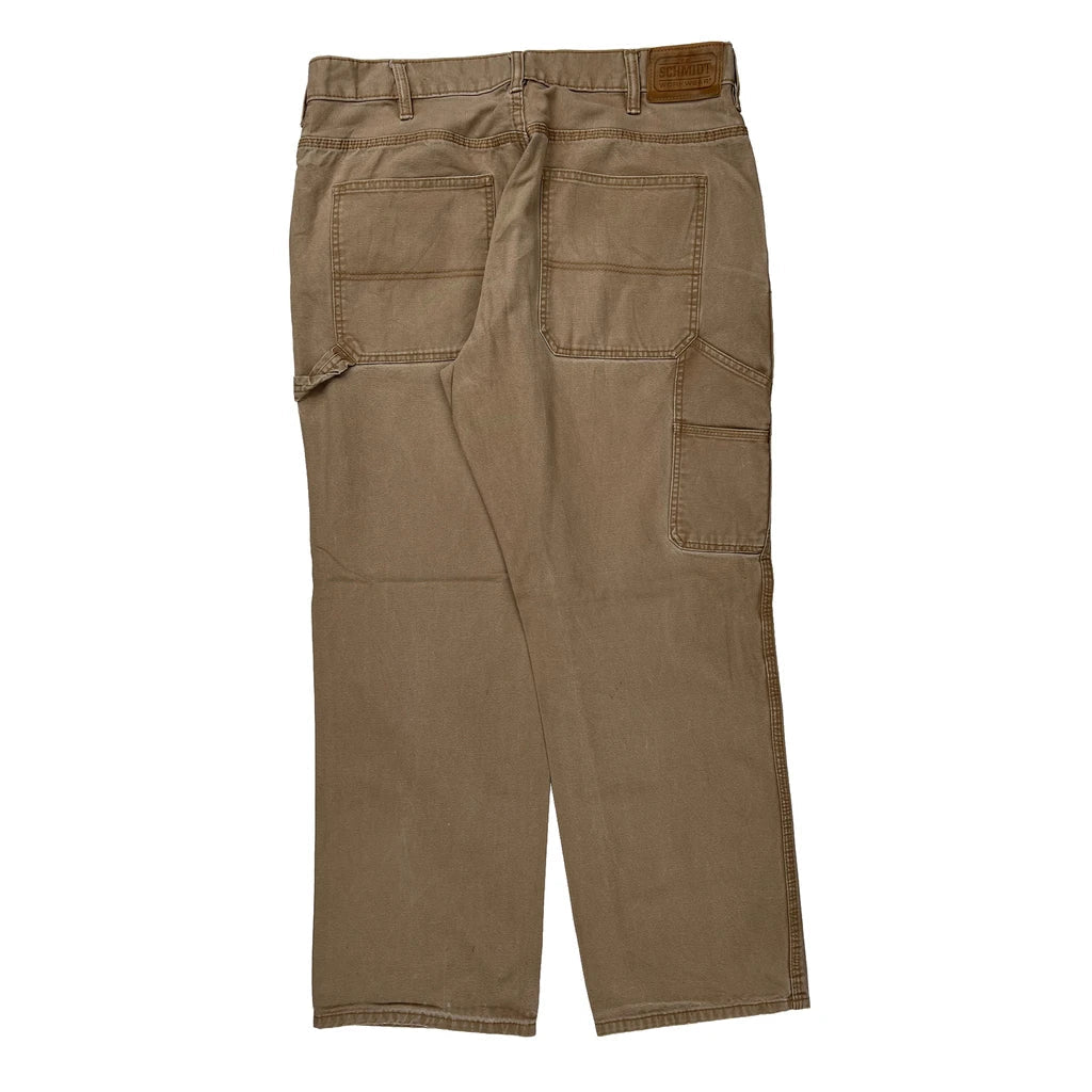 Buy Schmidt Carpenter Trousers - 35W 30L Brown Cotton Refurbished - $40.19 Schmidt Carpenter Trousers - 35W 30L Brown Cotton Refurbished - Thrifted (note: this is a term often used to describe second- refurbished available on Cerqular