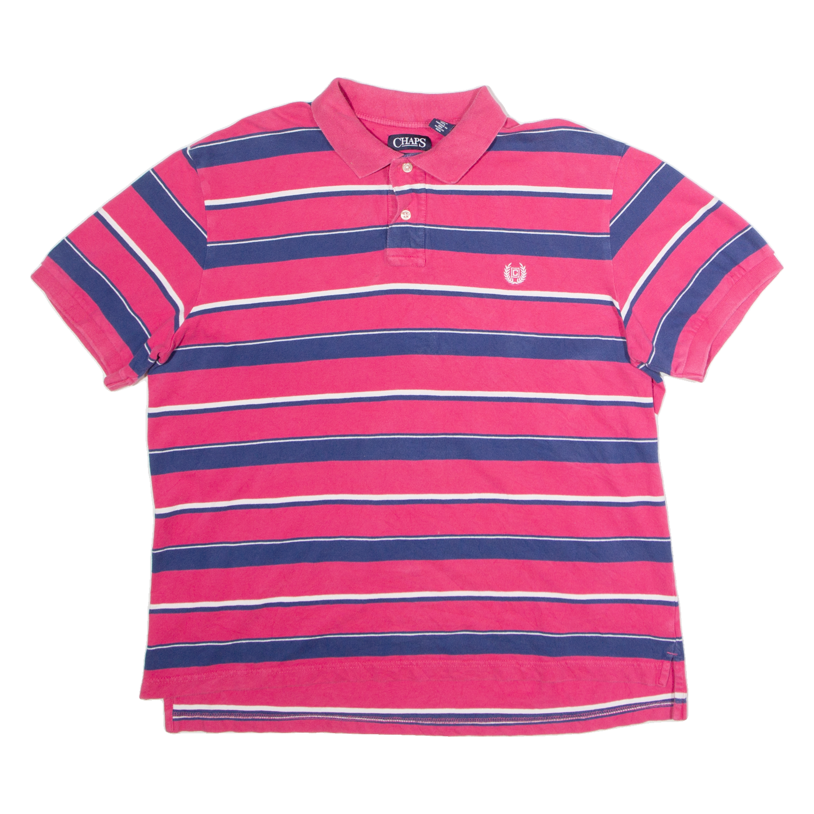 CHAPS Mens Polo Shirt Pink Striped XL Refurbished - N/A refurbished available on Cerqular